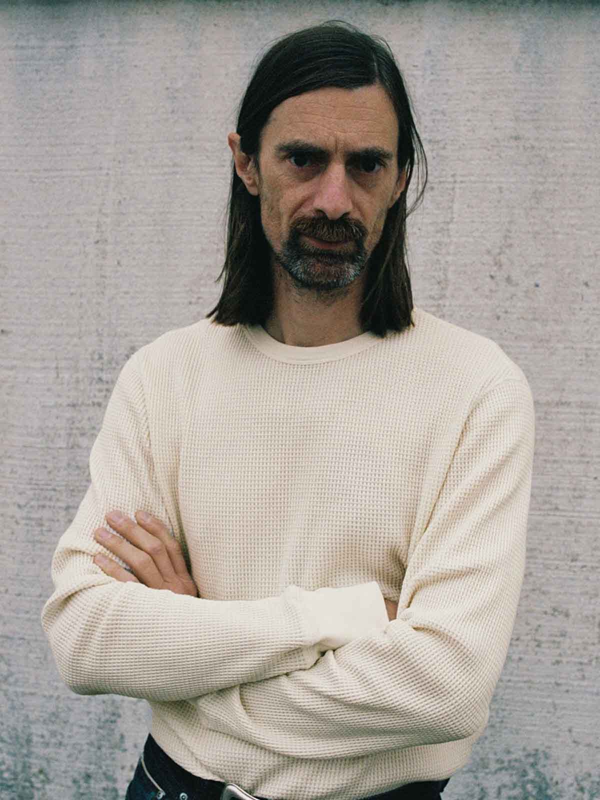 Nudie Jeans Co Long Sleeve Waffle T-Shirt Ecru