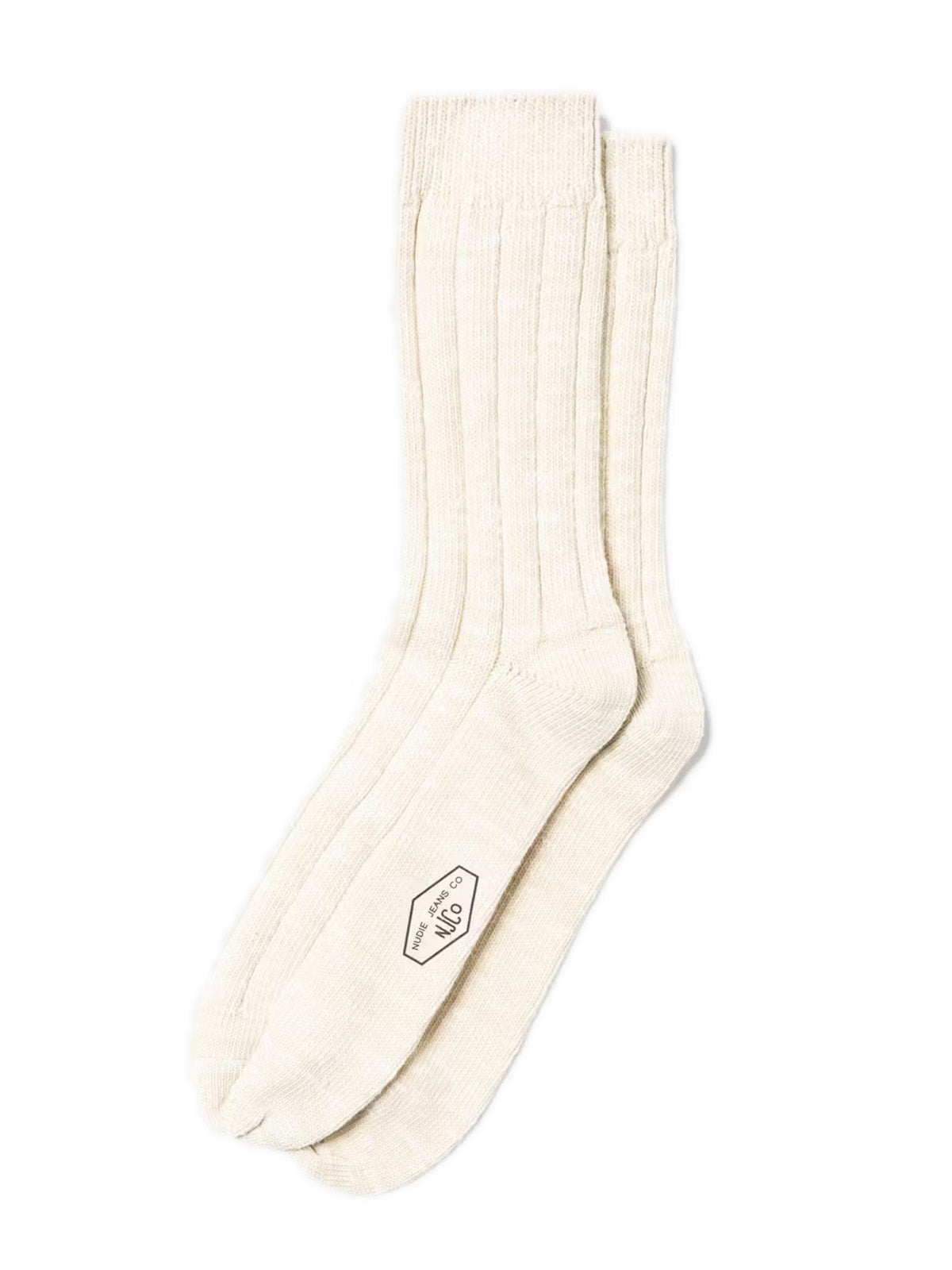 Nudie Jeans Co Men Board Rib Socks Ecru OS