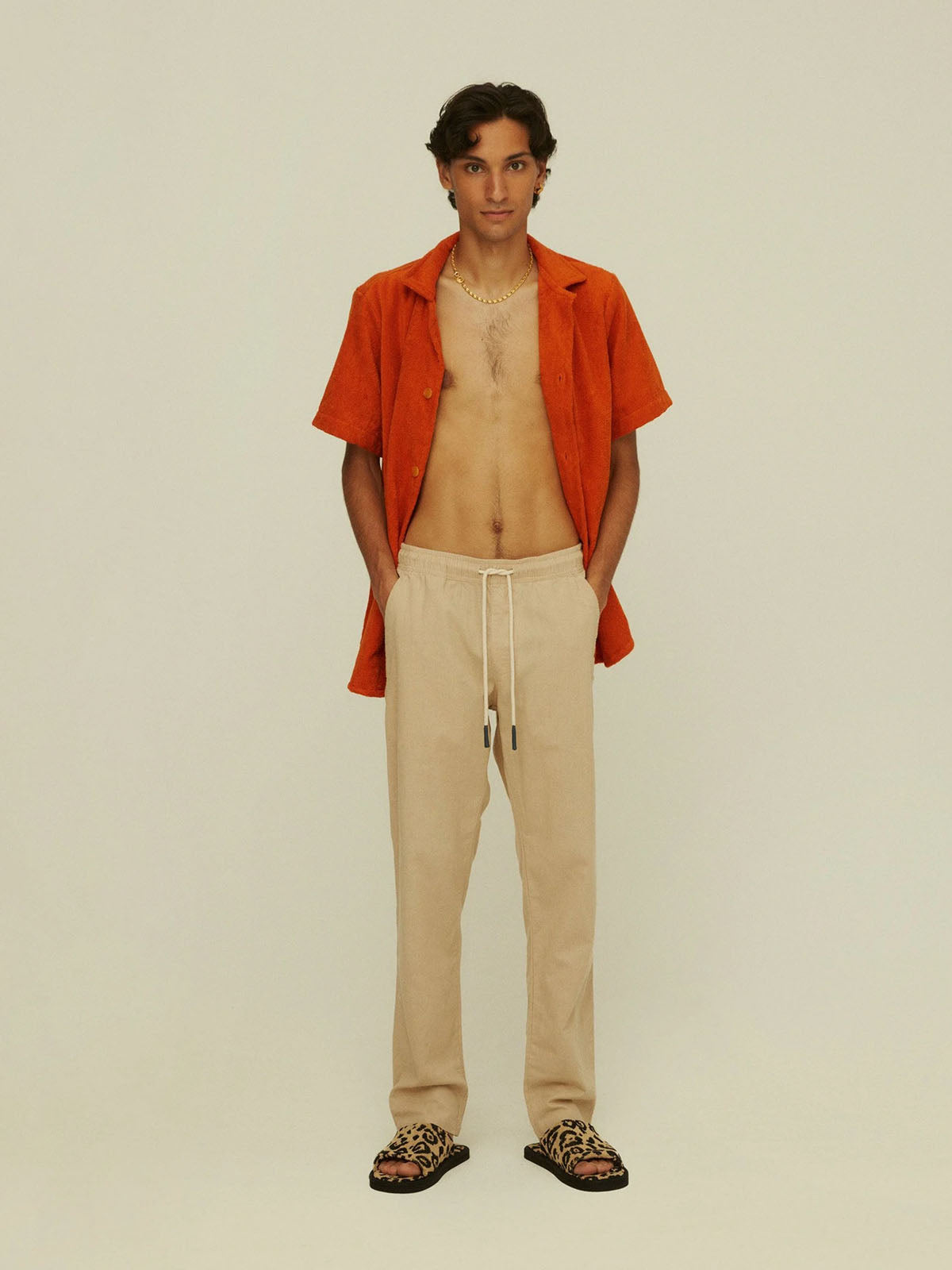 OAS Beige Linen Long Pants