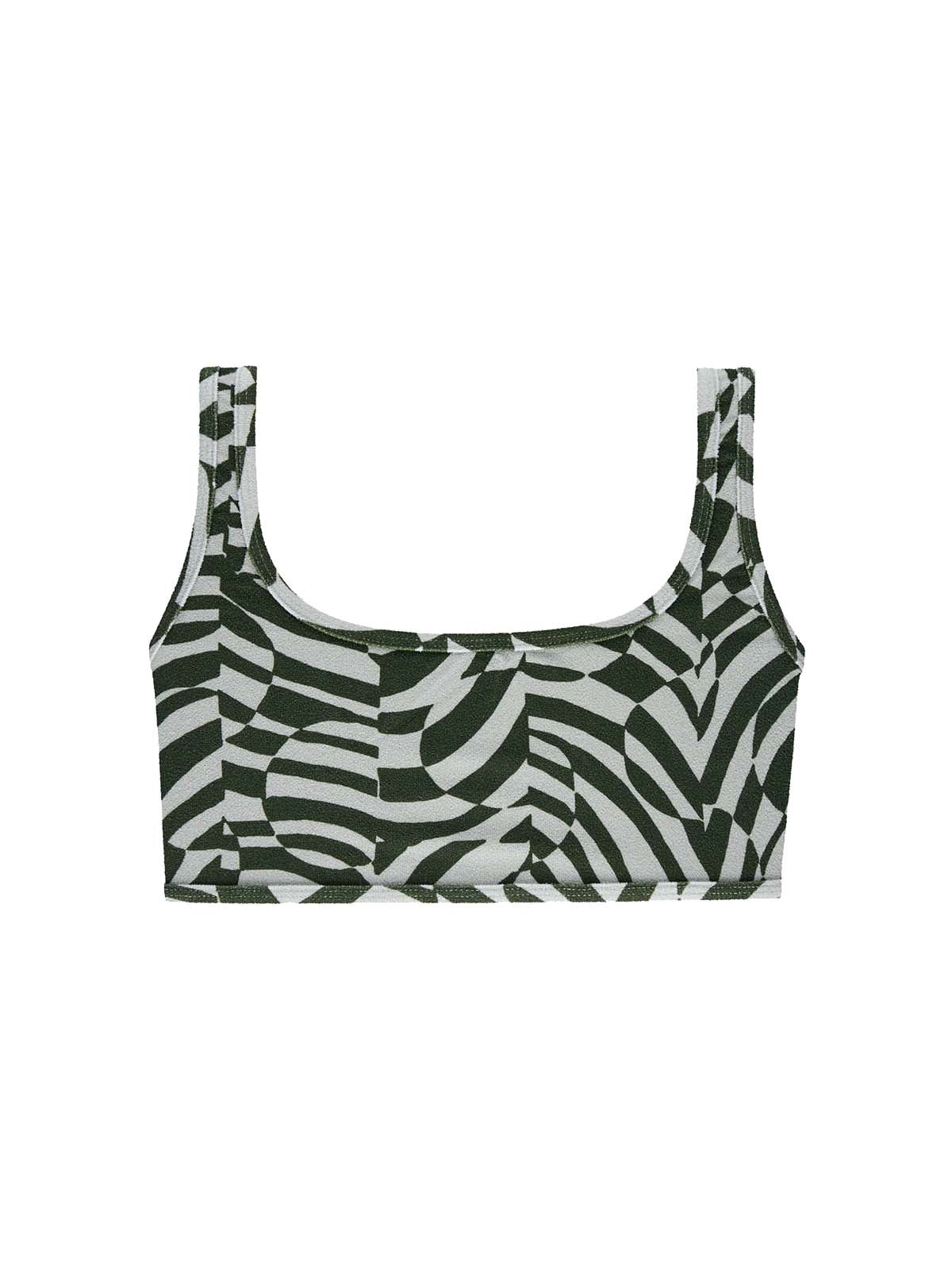 OY Surf Bikini Top Vento Unreal Zebra Print Terry