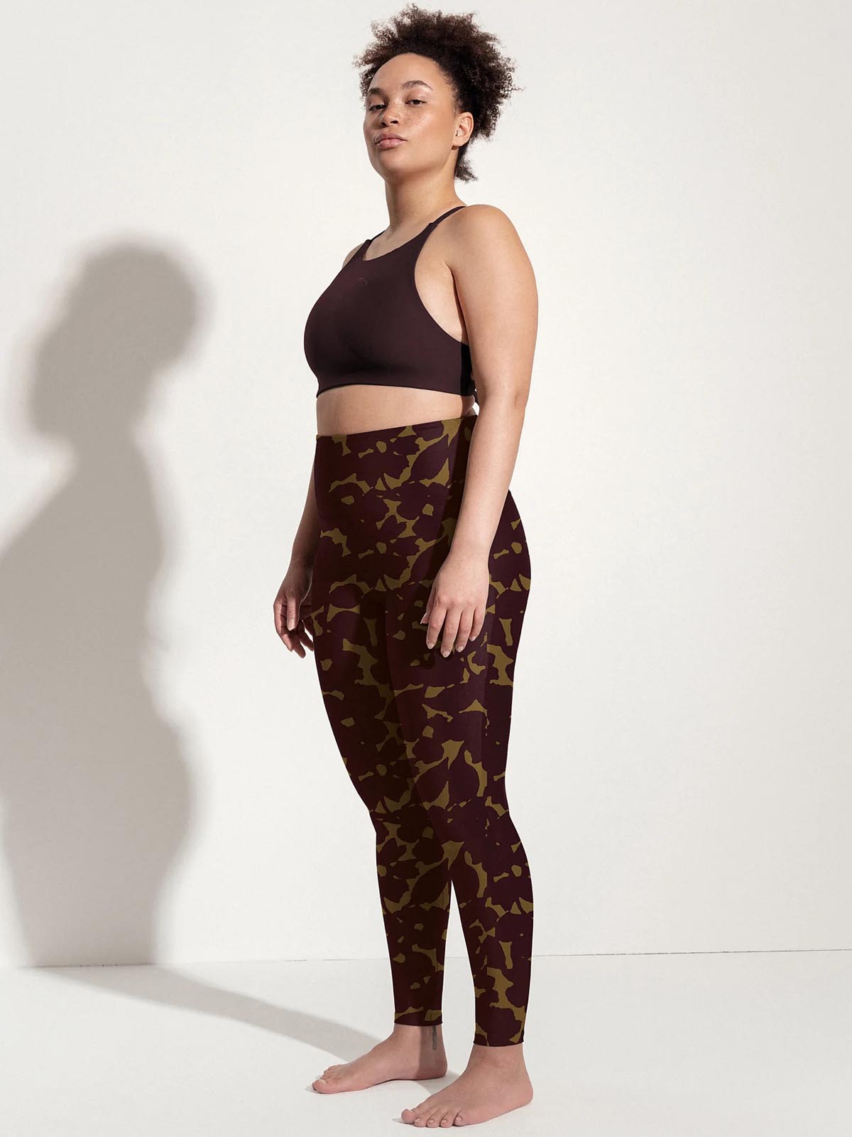 OY Surf Yoga Leggins Larimar Hibiskus Print Recycled Nylon