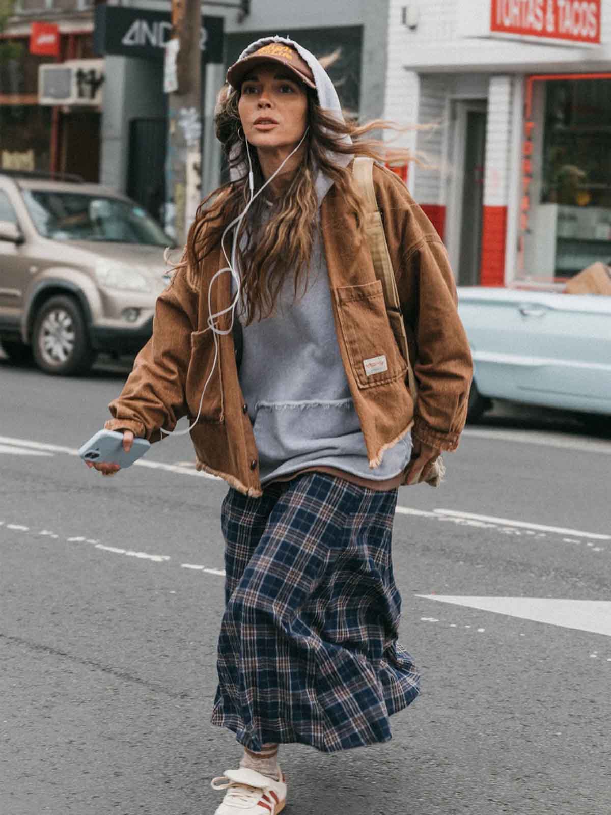 Ottway Keira Plaid Maxi Skirt Dark Blue