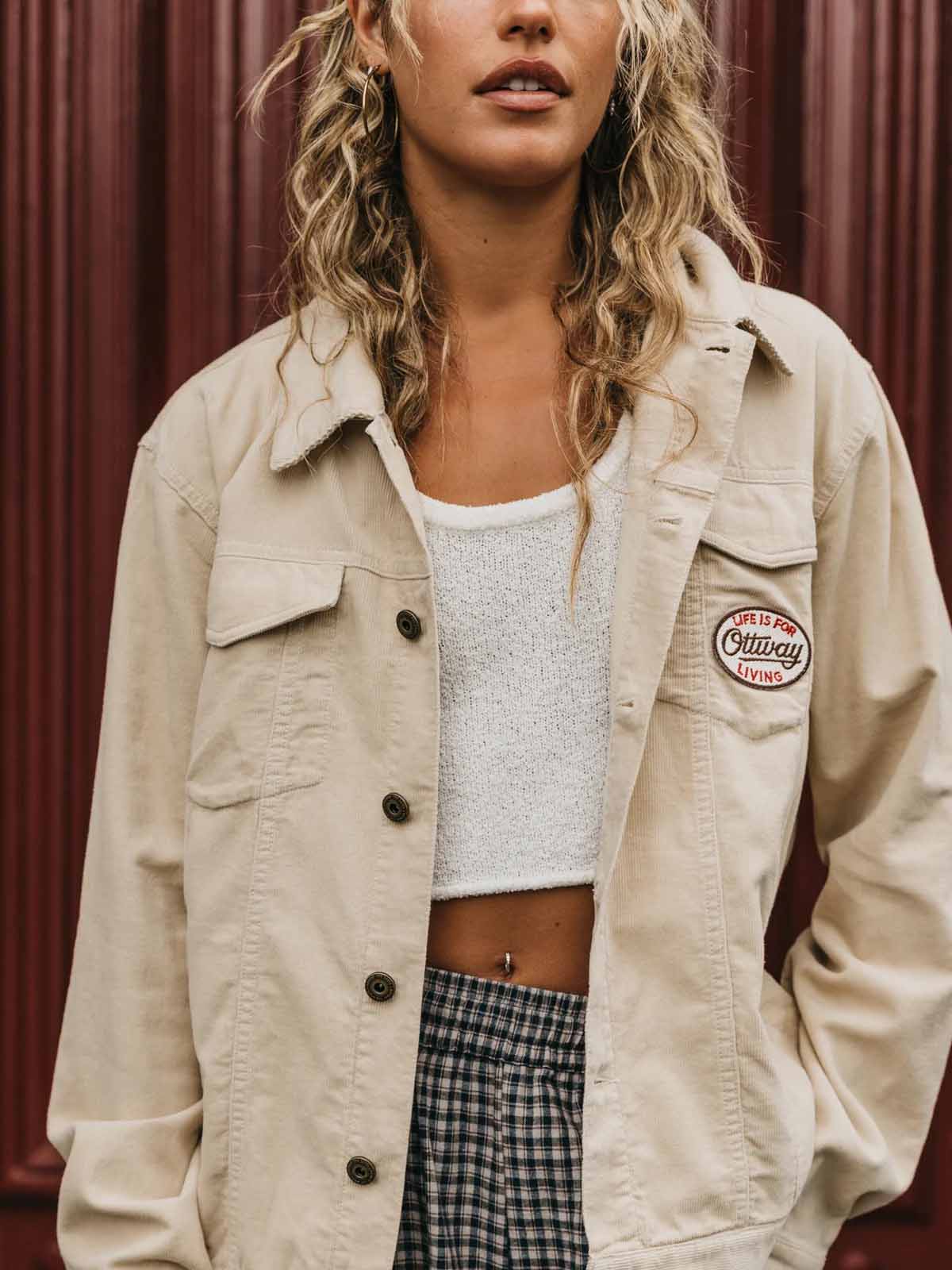 Ottway W' Lowkey Corduroy Jacket Cream