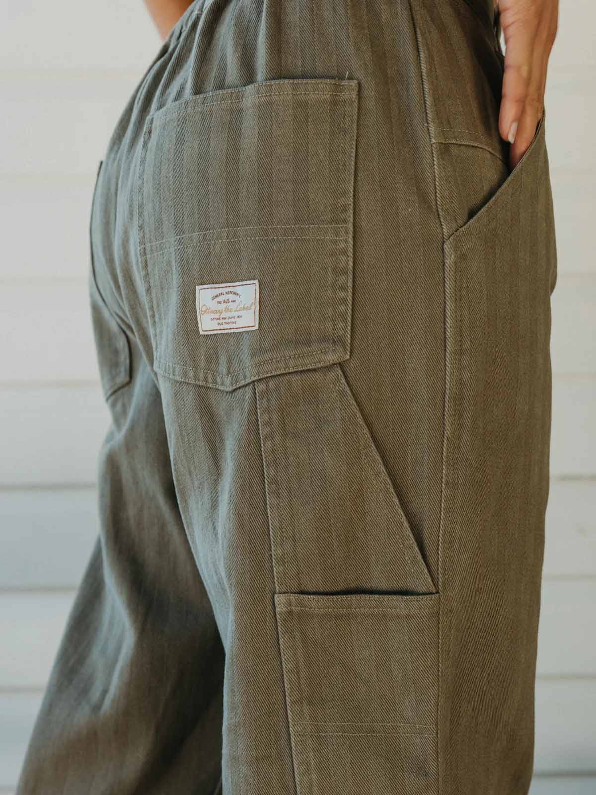 Ottway W's Ben Roy Baggy Pleated Pants Washed Green