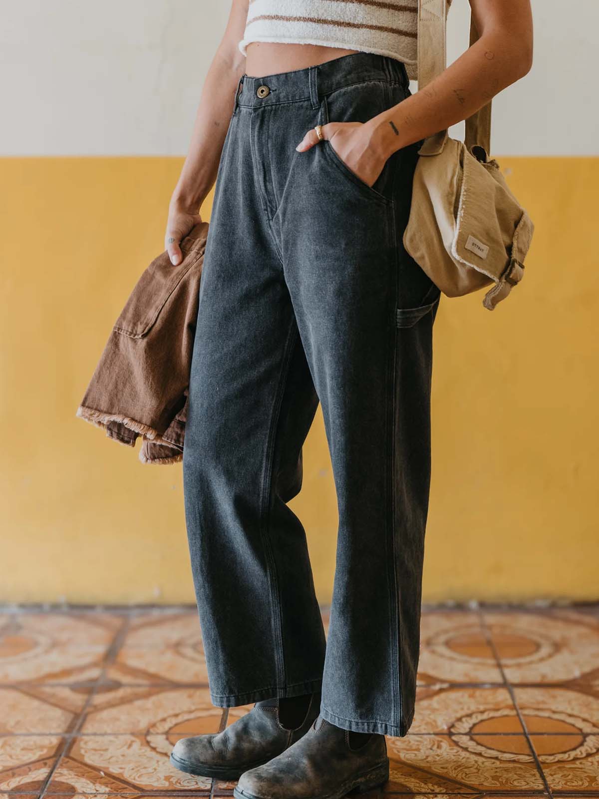 Ottway W's JMM Series Baggy Jeans Black Washed