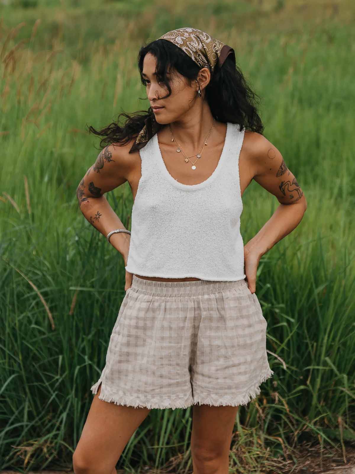 Ottway W's Maya White Textured Rib Knit Tank