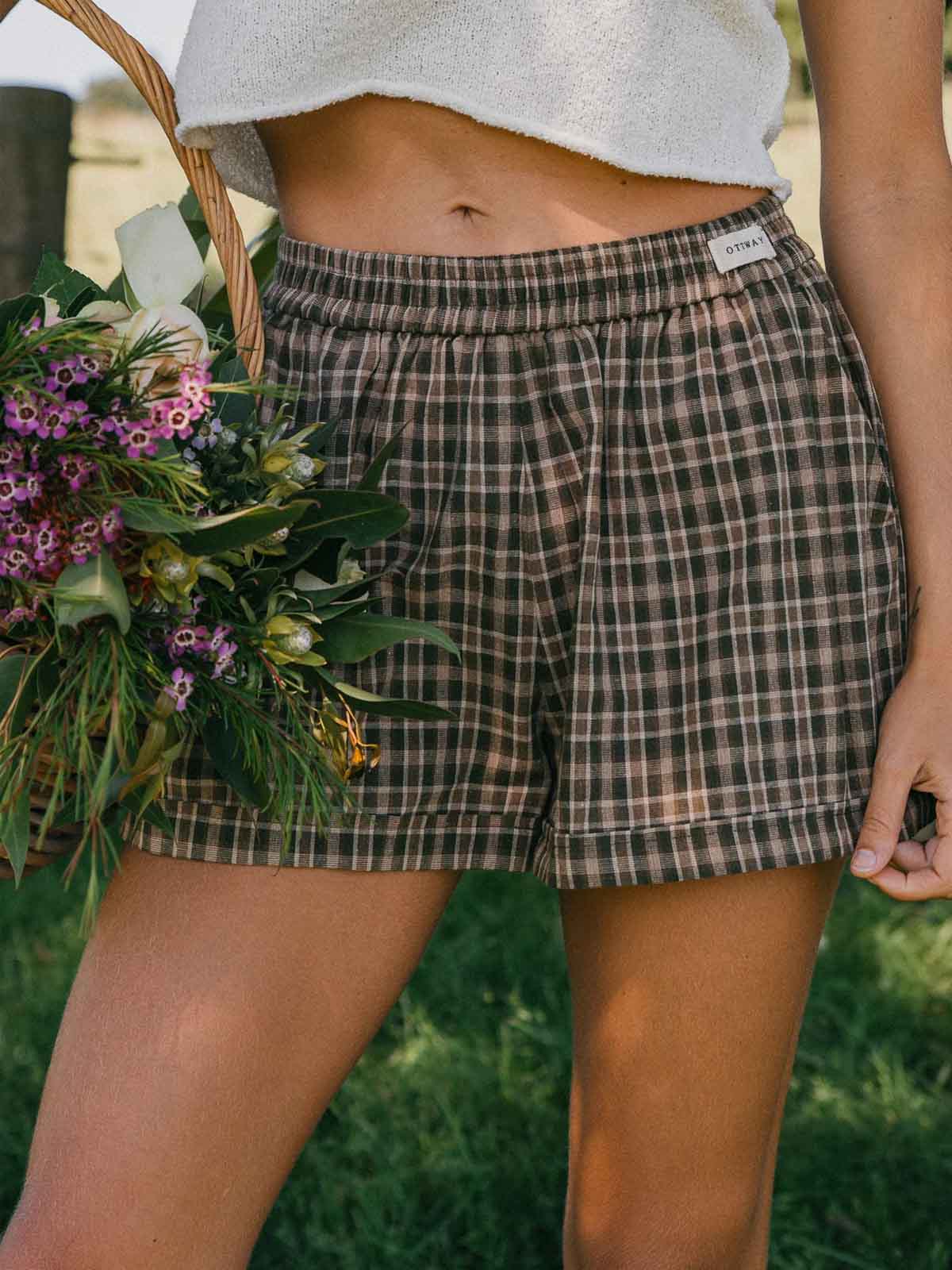 Ottway Willow Checked Shorts Green
