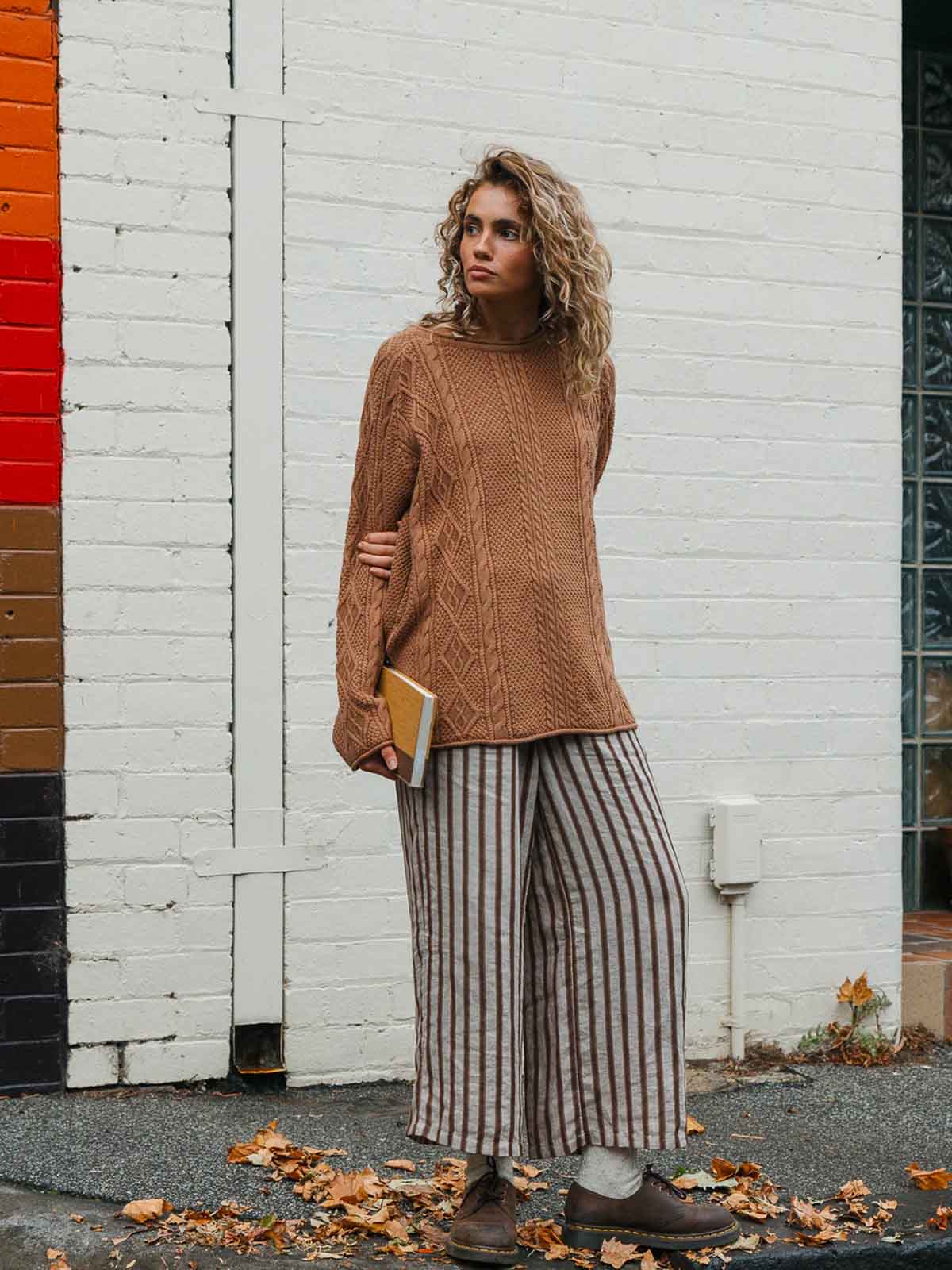 Ottway W's Rory Cable Knit Sweater Brown