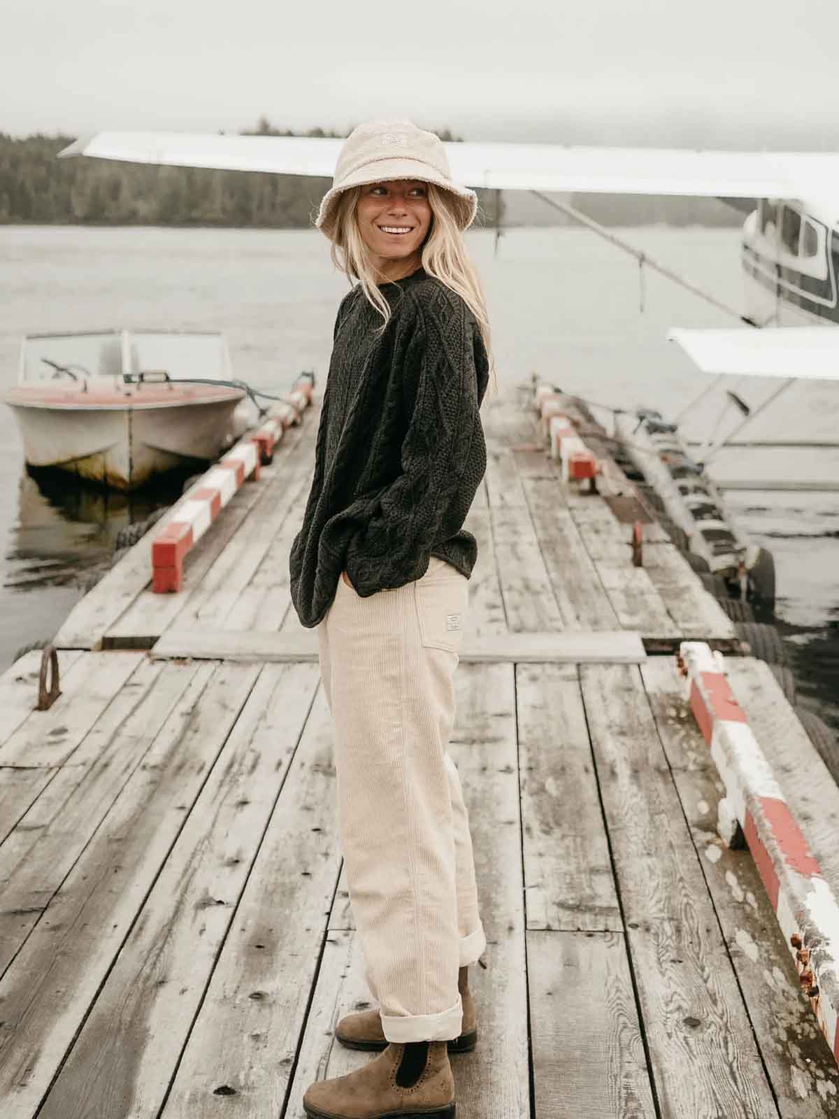 Ottway W's Rory Cable Knit Sweater Charcoal