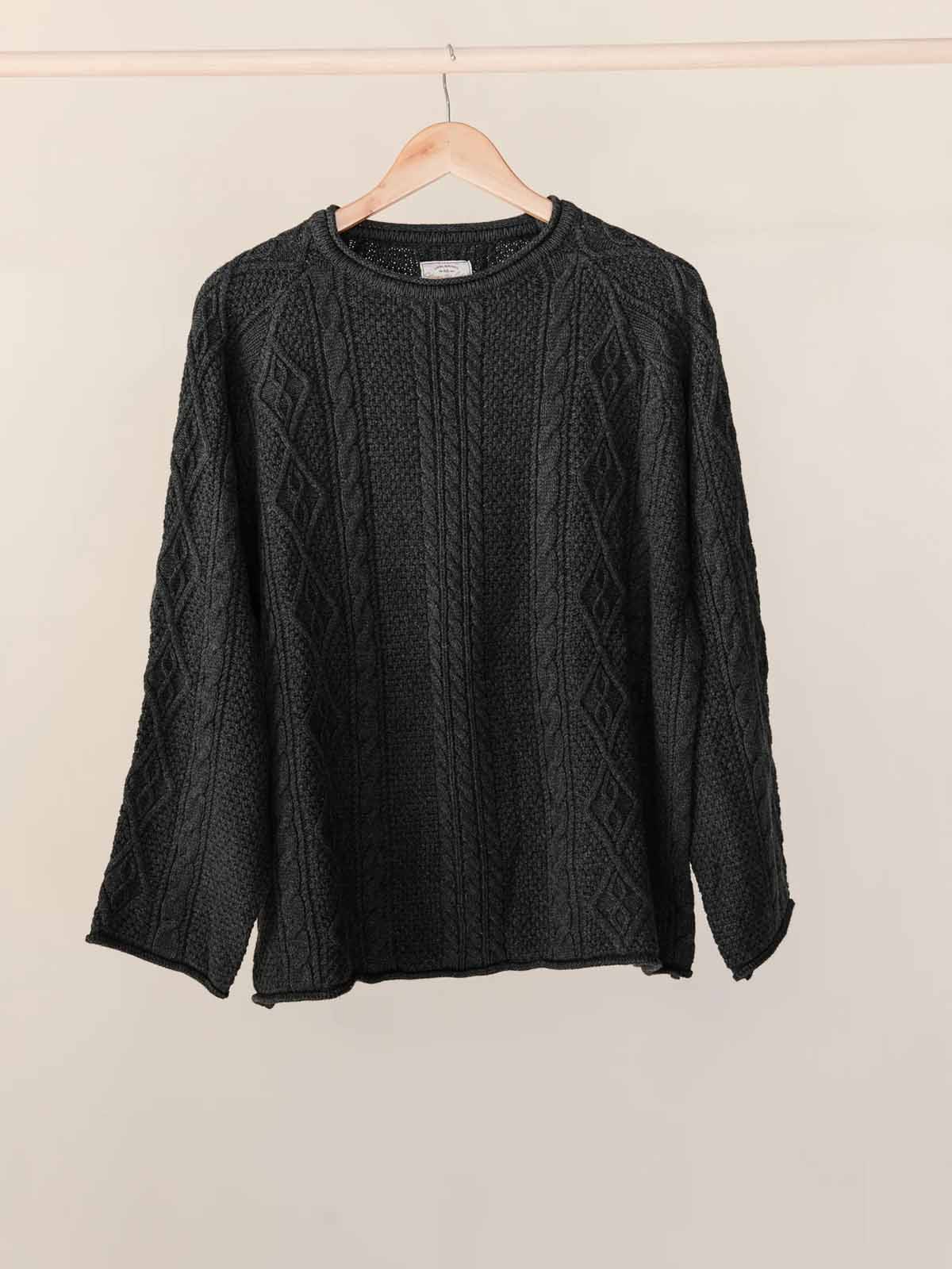 Ottway W's Rory Cable Knit Sweater Charcoal