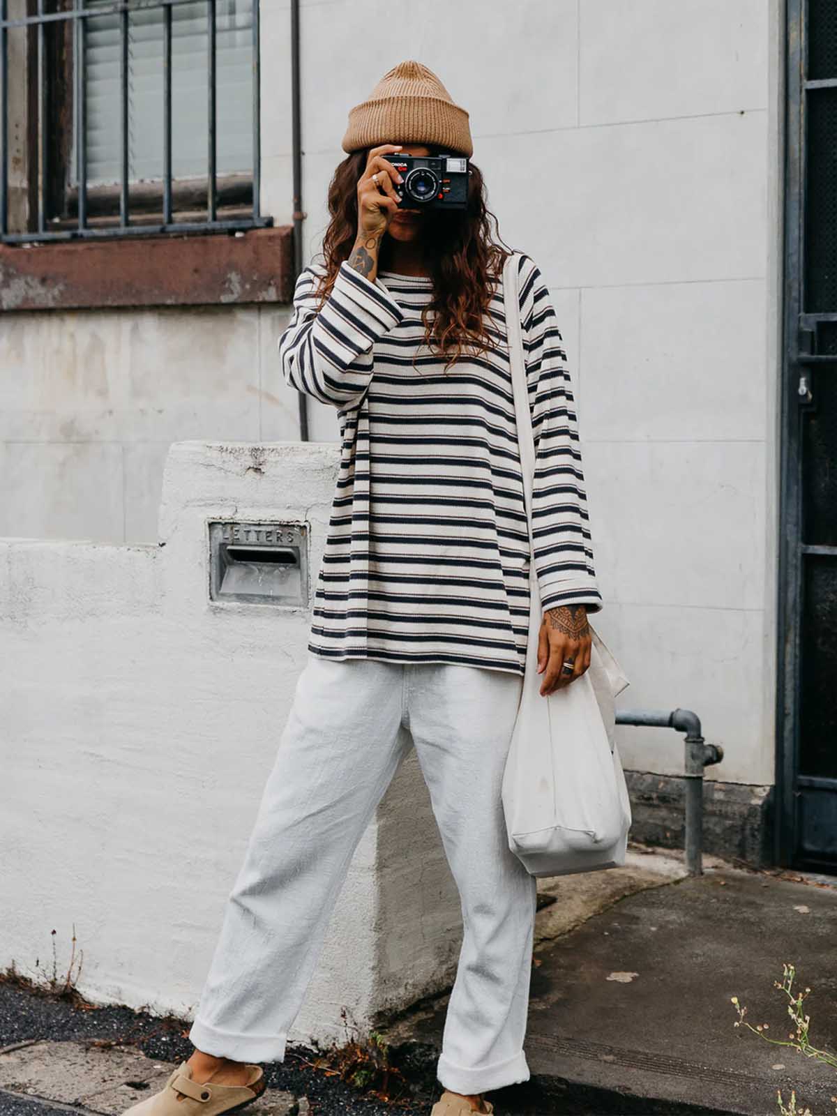 Ottway W's Striped Long Sleeve T-Shirt Blue/Cream