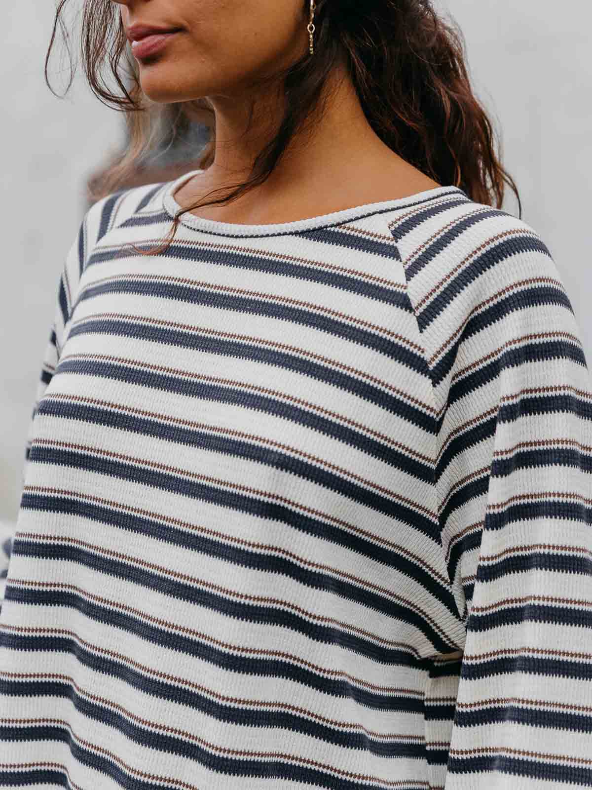 Ottway W's Striped Long Sleeve T-Shirt Blue/Cream