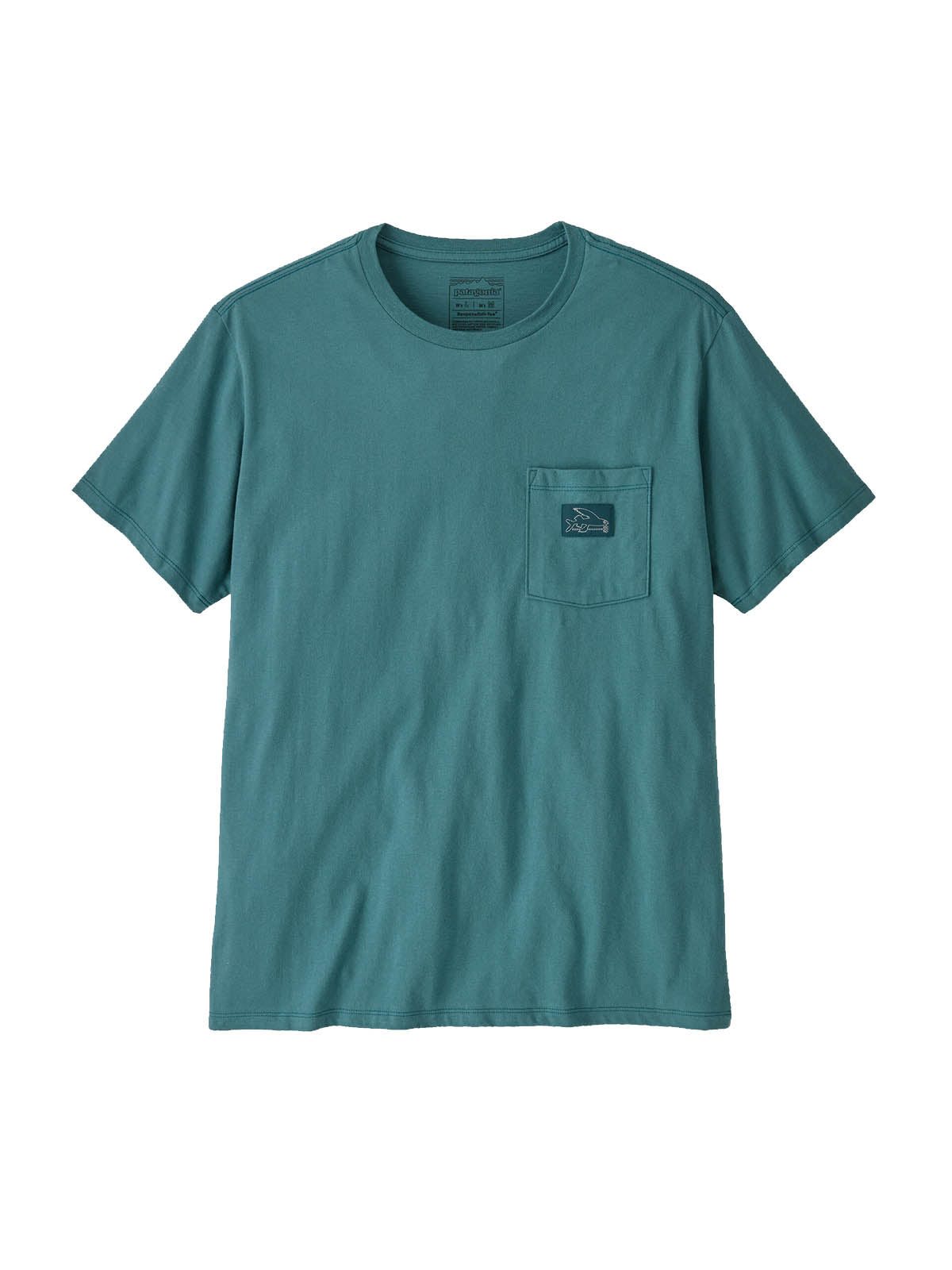 Patagonia M's Flying Fish Organic Pocket T-Shirt Wetland Blue