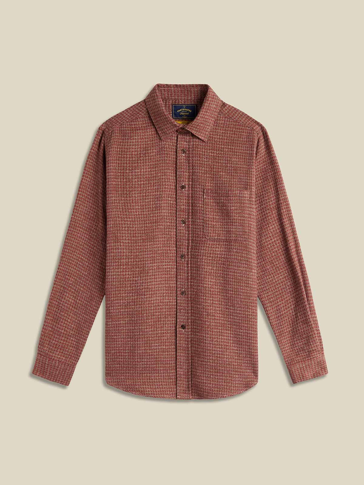 Portuguese Flannel Abstract Pied Poule Shirt Clay