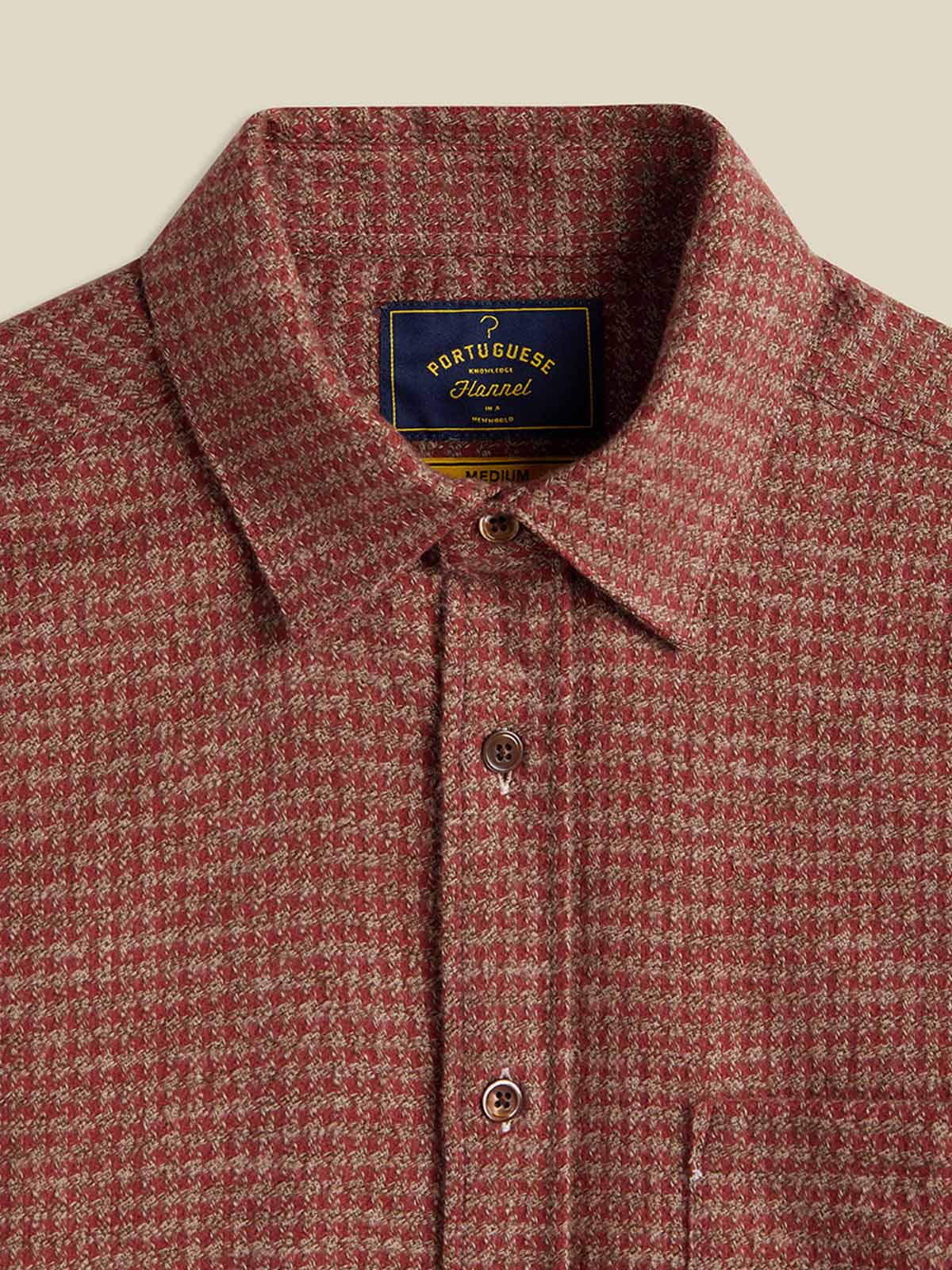 Portuguese Flannel Abstract Pied Poule Shirt Clay