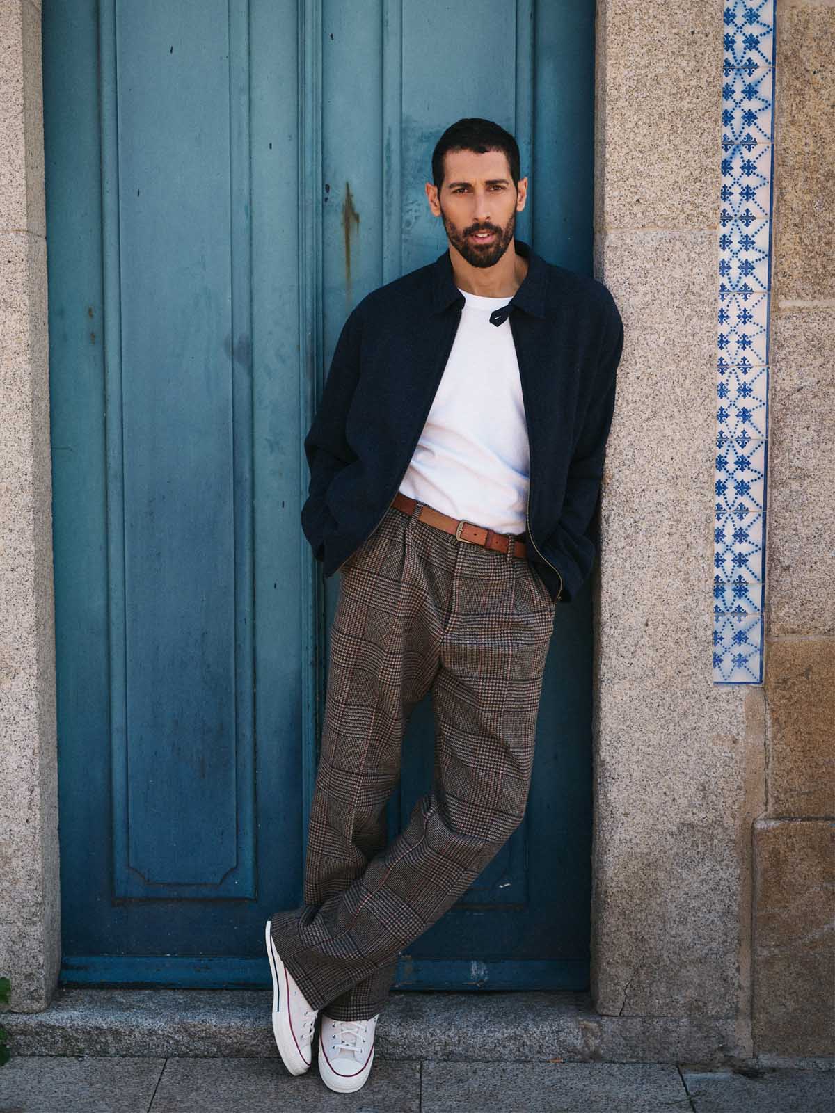 Portuguese Flannel Aurelia Wool Jacket Check Blue