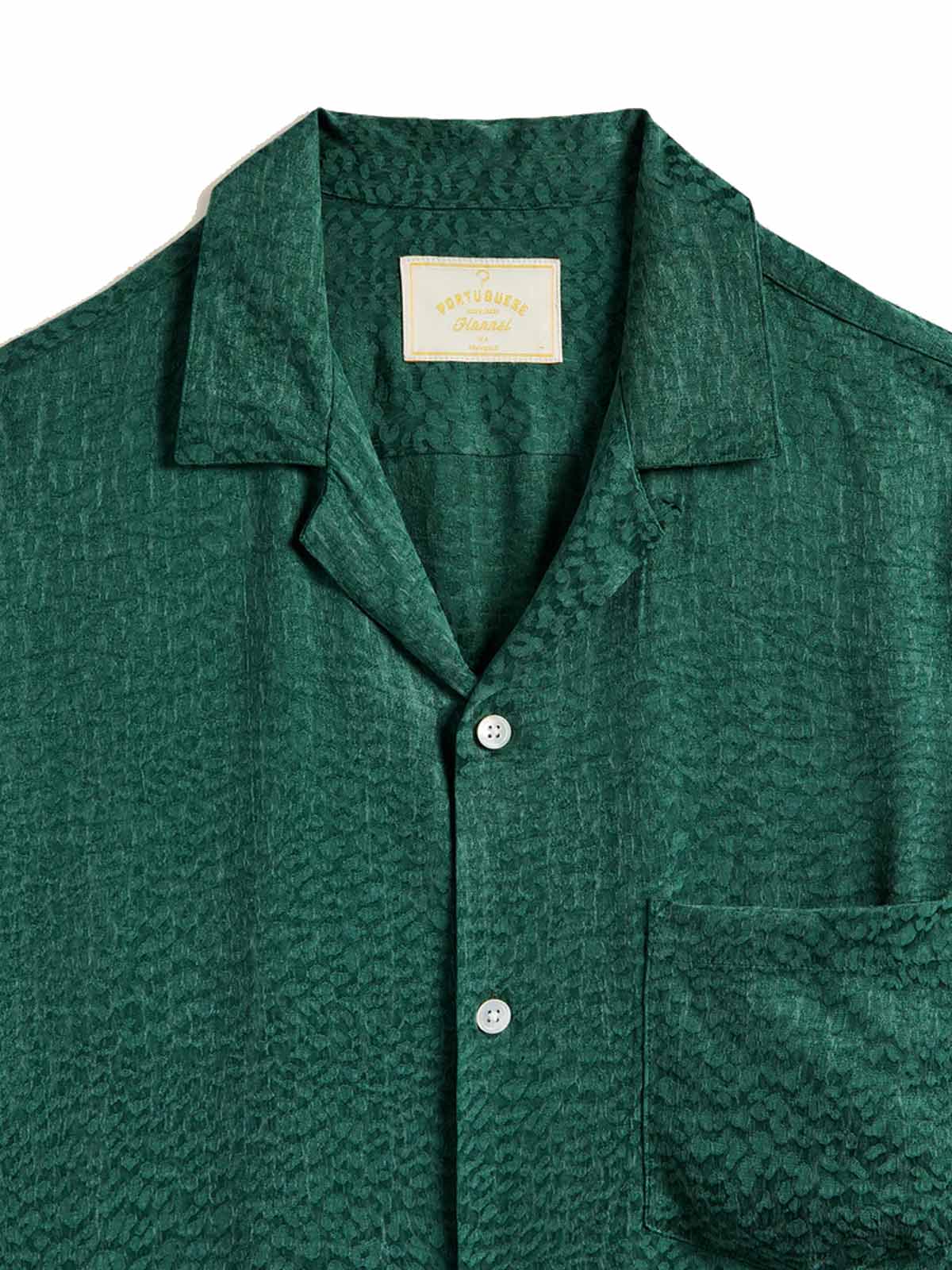 Portuguese Flannel Shirt Finger Print Green