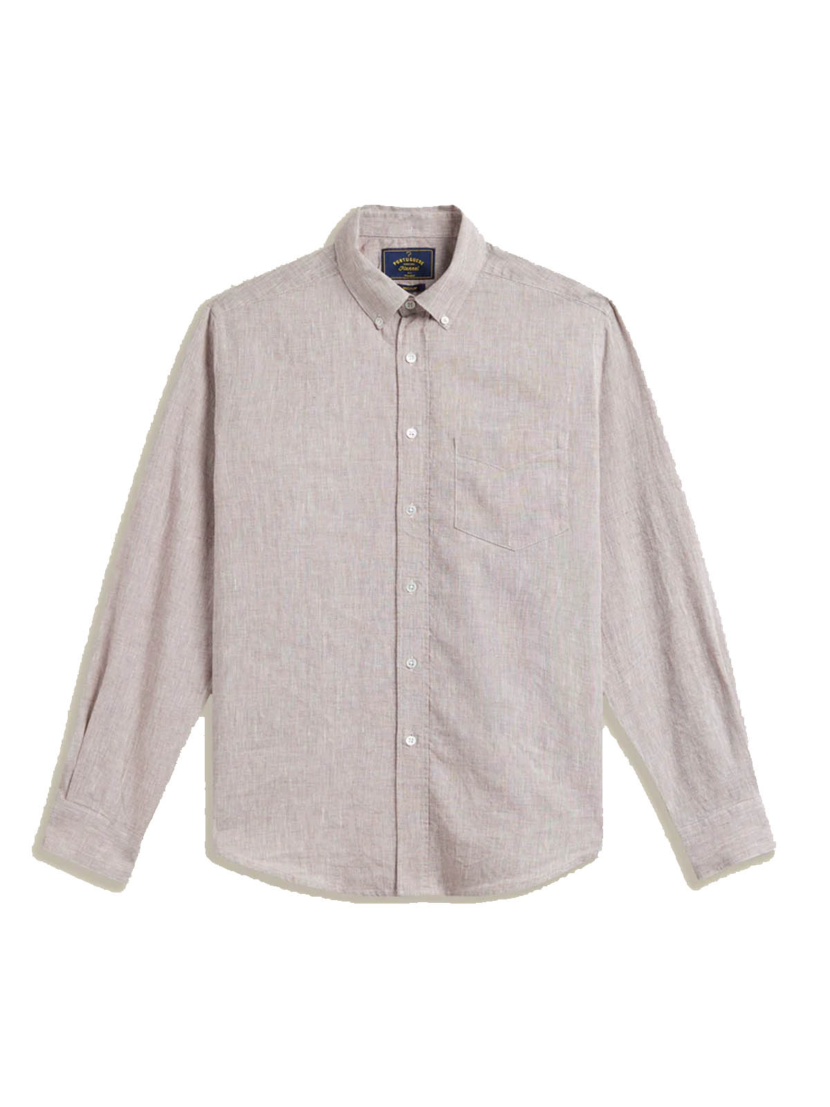 Portuguese Flannel Shirt Granular Linen Bordeaux