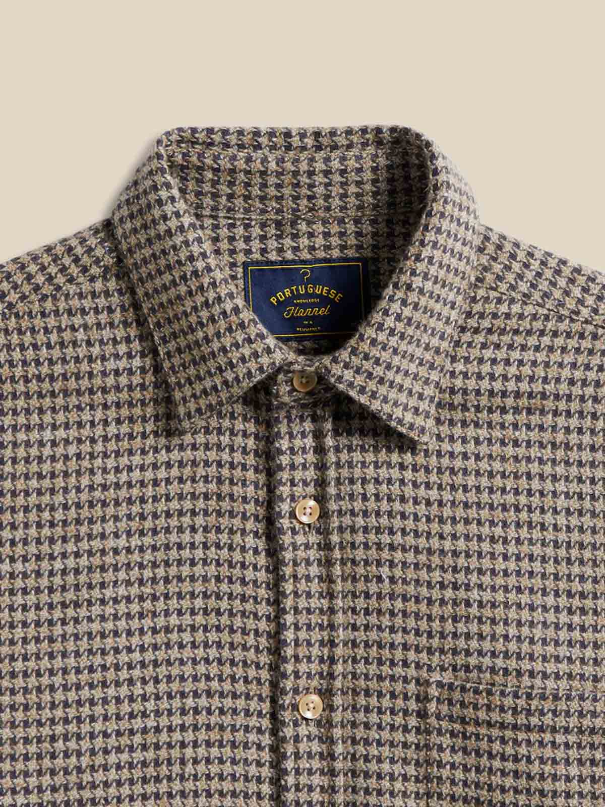 Portuguese Flannel Abstract Pied Poule Shirt Charcoal