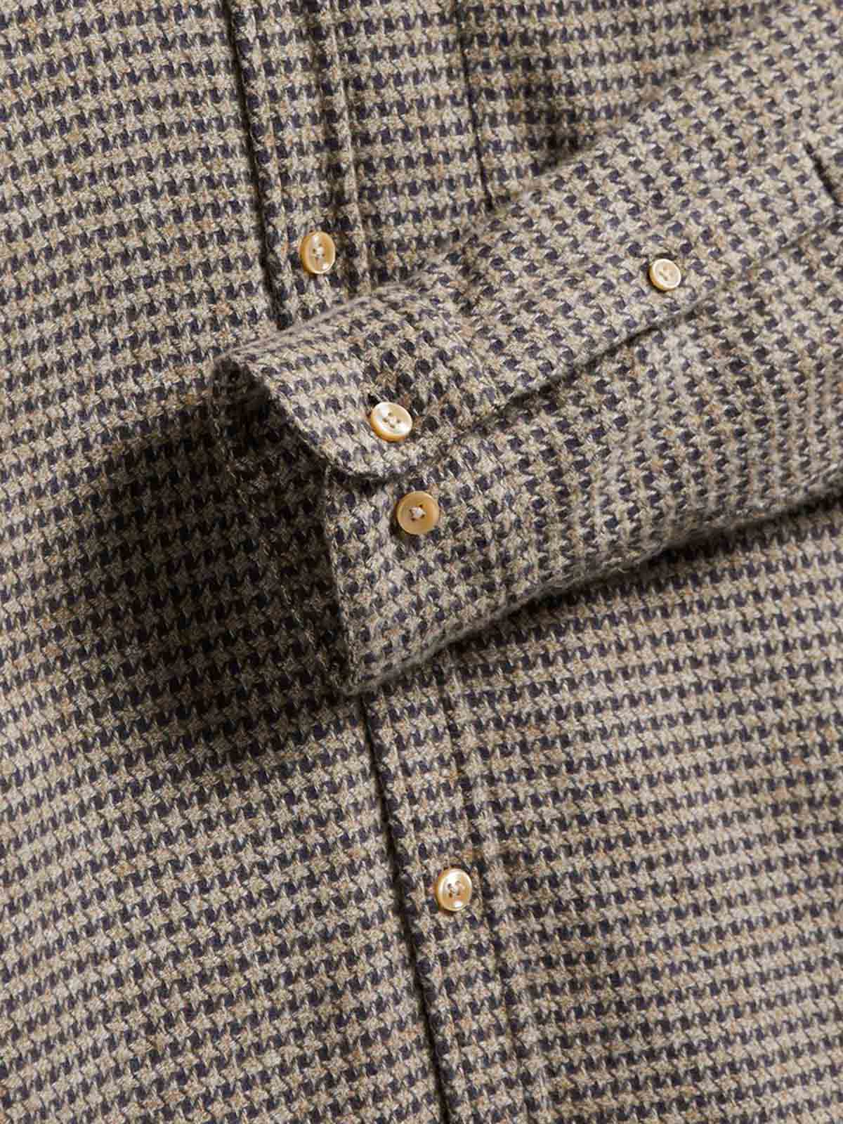 Portuguese Flannel Abstract Pied Poule Shirt Charcoal