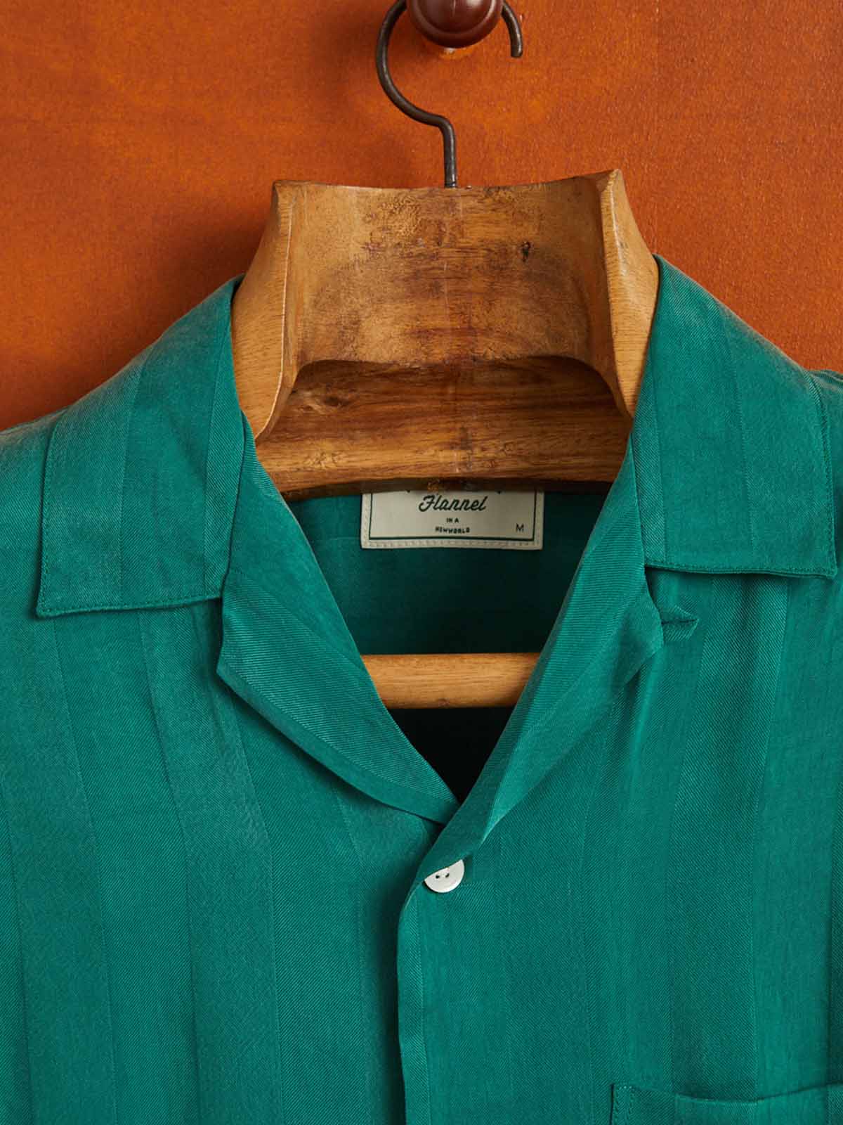 Portuguese Flannel Cupro Stripe SS Shirt Green