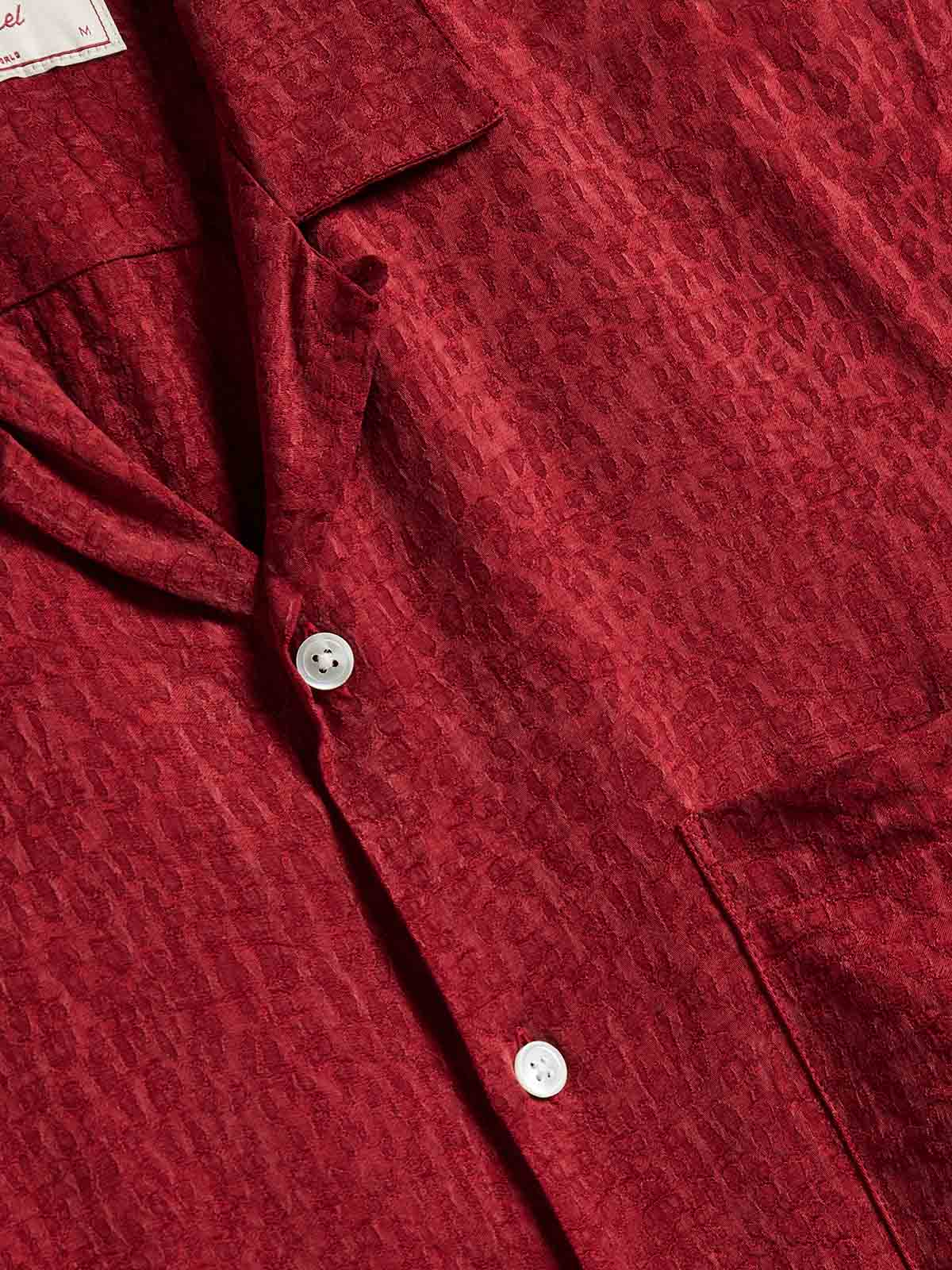 Portuguese Flannel Shirt Finger Print Bordeaux