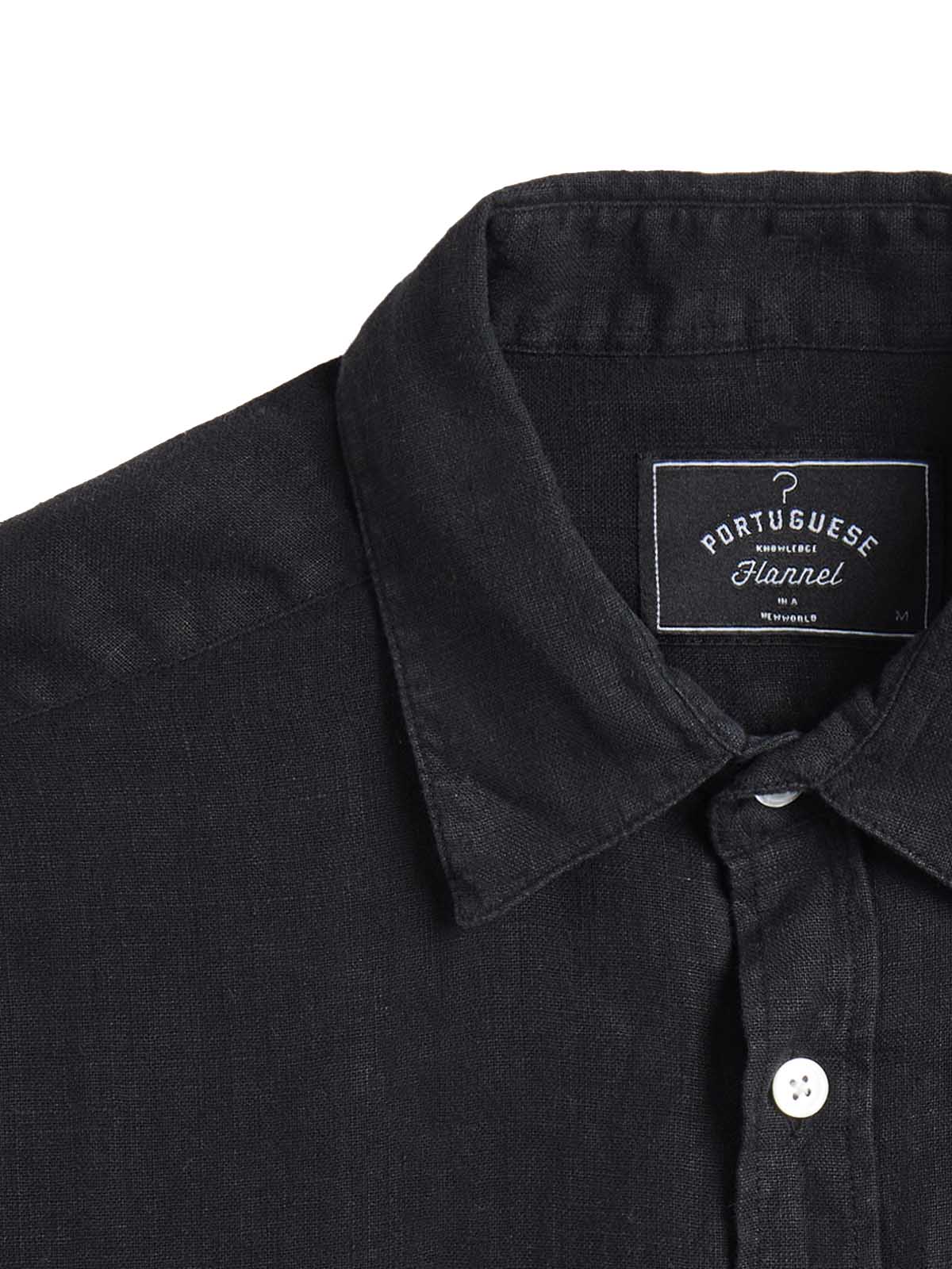 Portuguese Flannel Linen Shirt LS Black