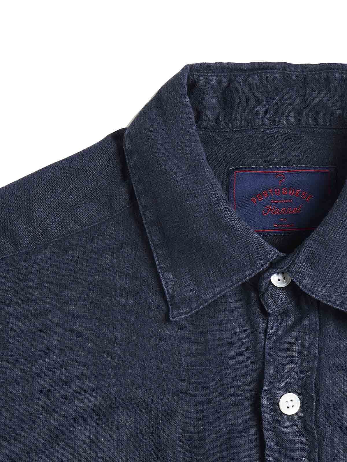 Portuguese Flannel Linen Shirt LS Navy
