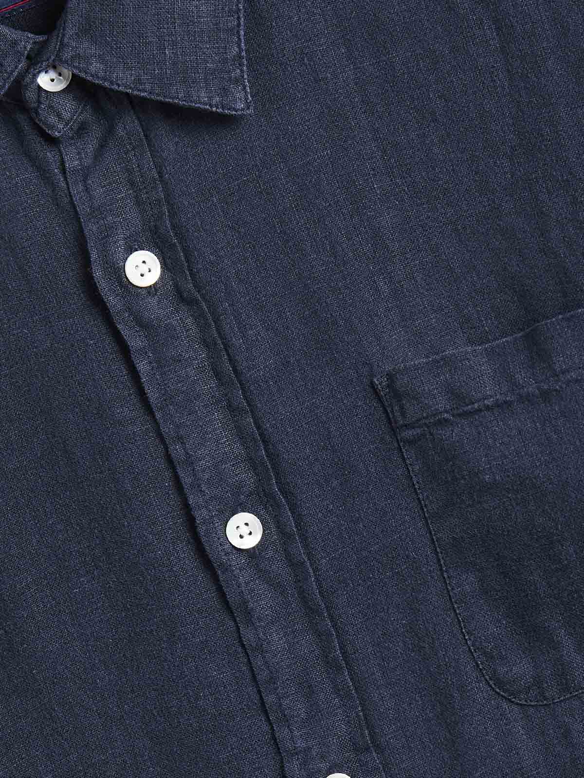 Portuguese Flannel Linen Shirt LS Navy