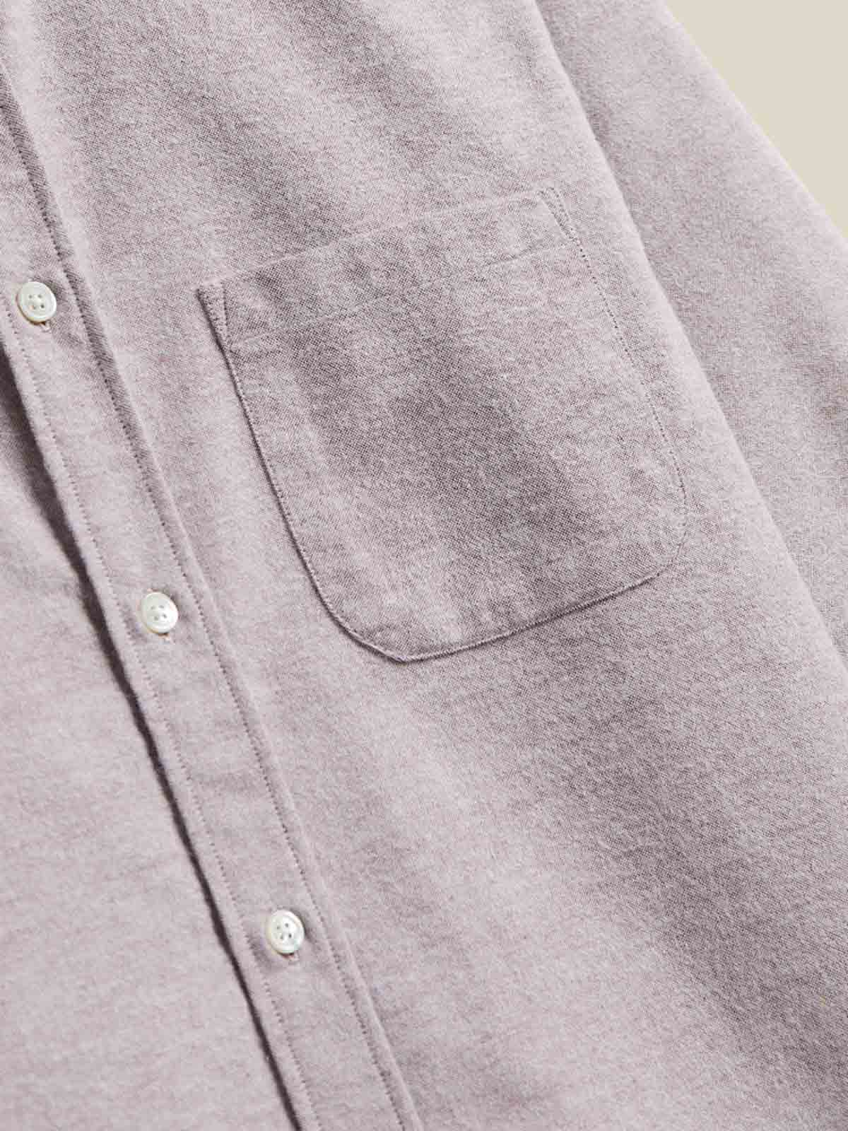 Portuguese Flannel Shirt Brushed Oxford Bordeaux