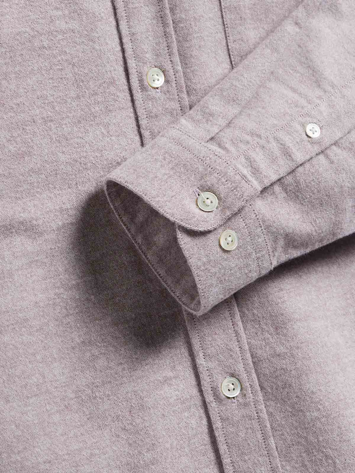 Portuguese Flannel Shirt Brushed Oxford Bordeaux