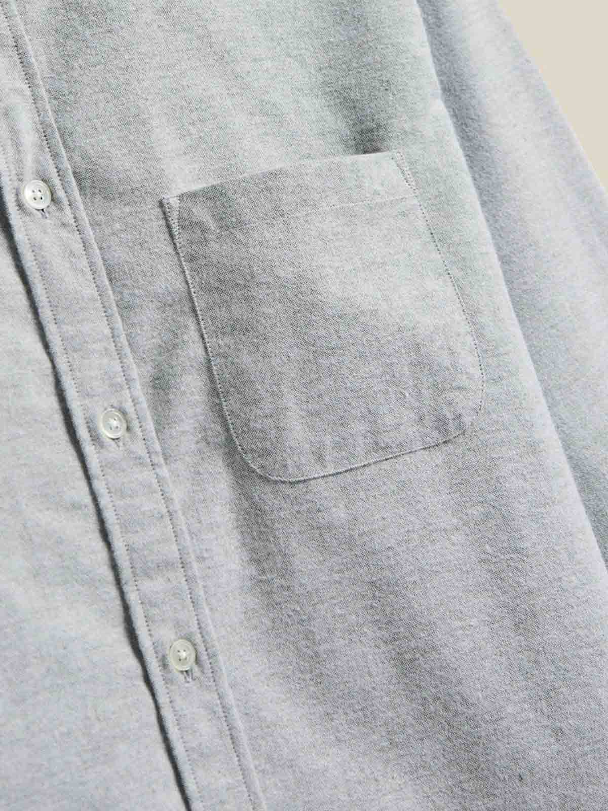 Portuguese Flannel Shirt Brushed Oxford Moss Green