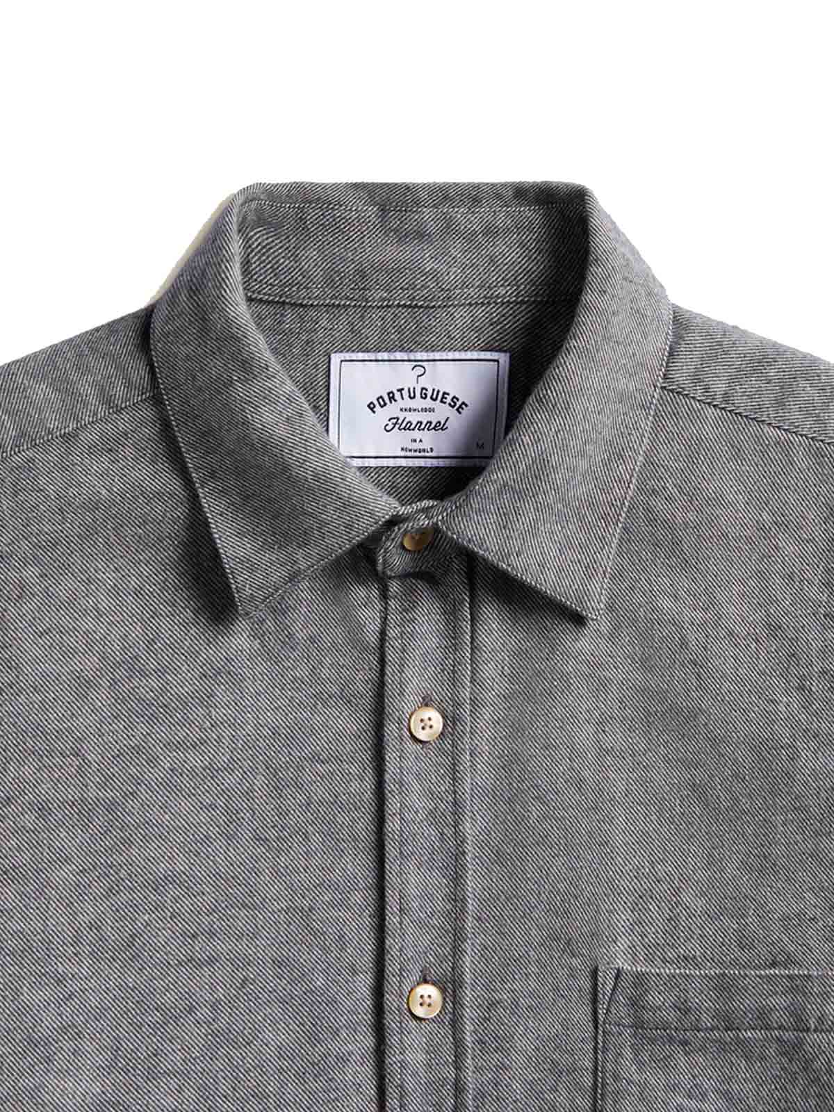 Portuguese Flannel Shirt Teca Light Grey