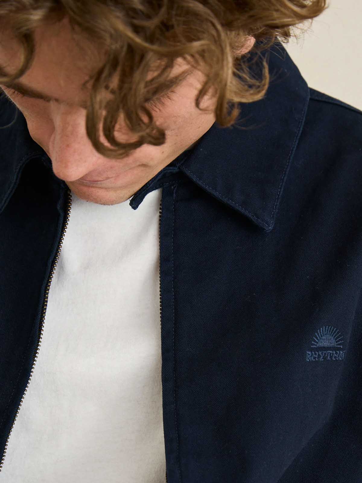 Rhythm Awake Herringbone Jacket Navy