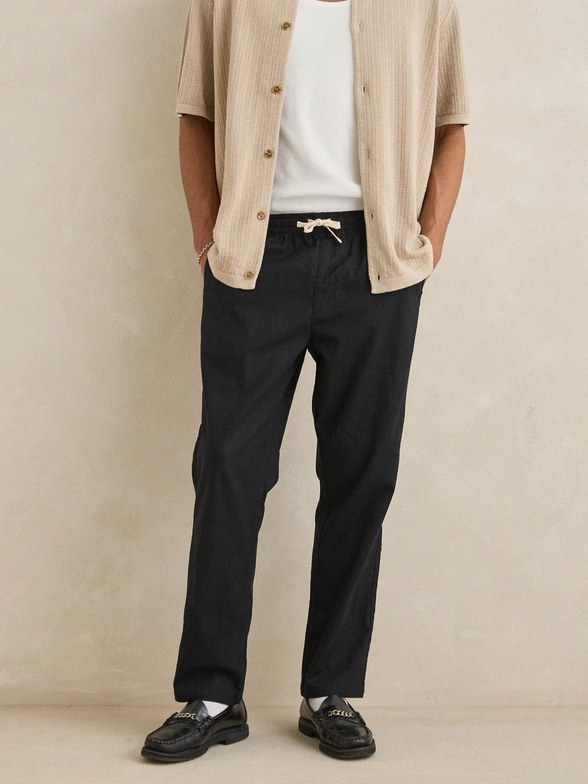 Rhythm Linen Jam Pant Black