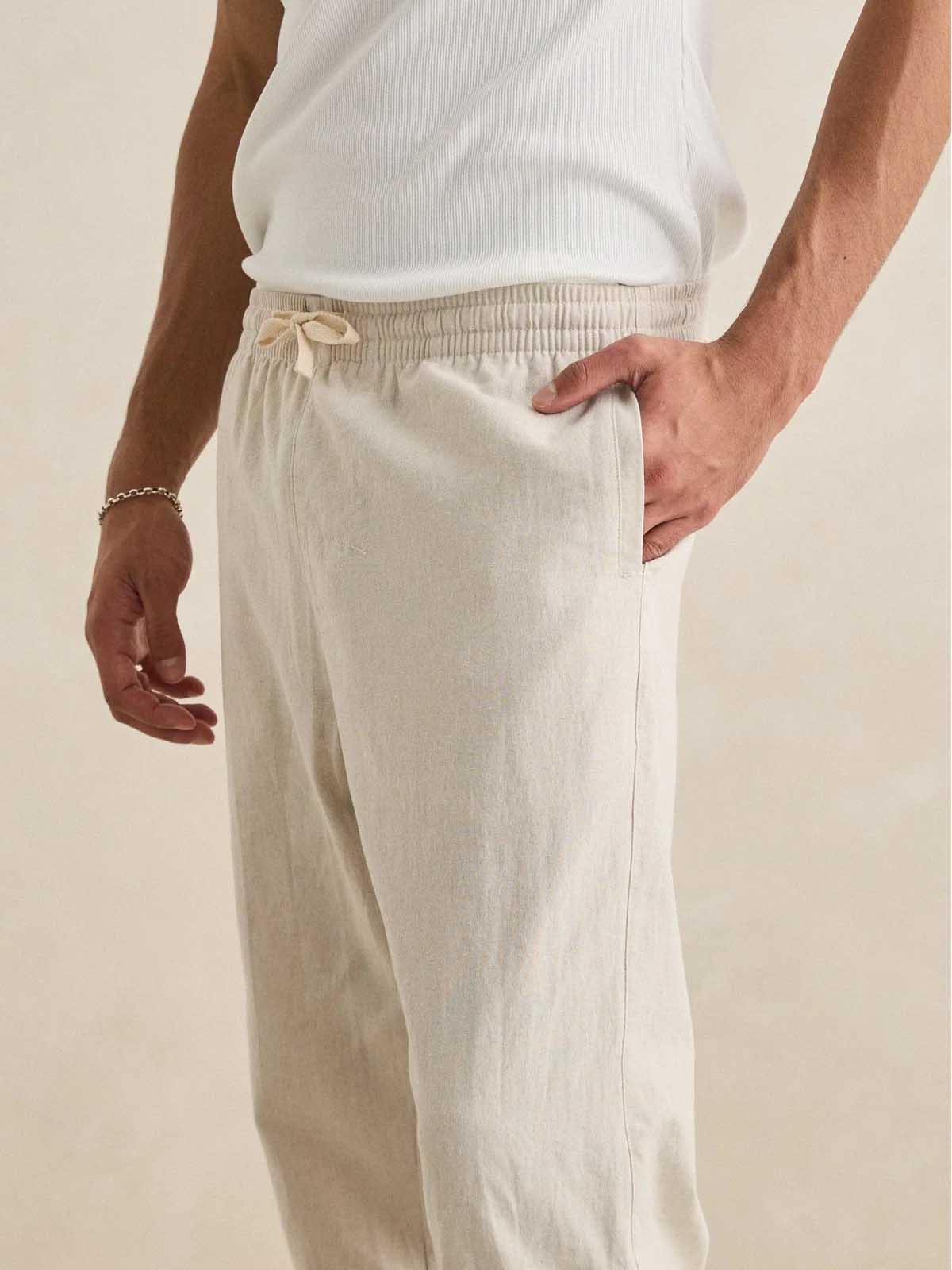 Rhythm Linen Jam Pant Bone