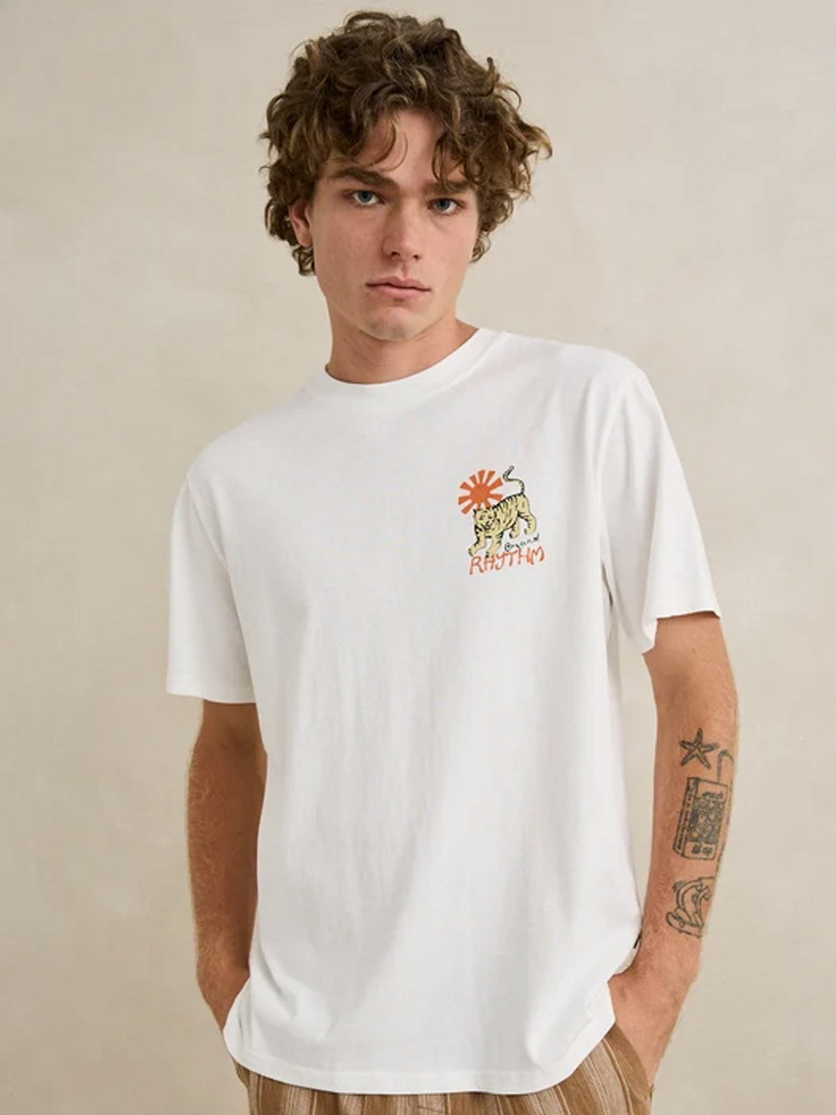 Rhythm Tiger Vintage T-Shirt Vintage White