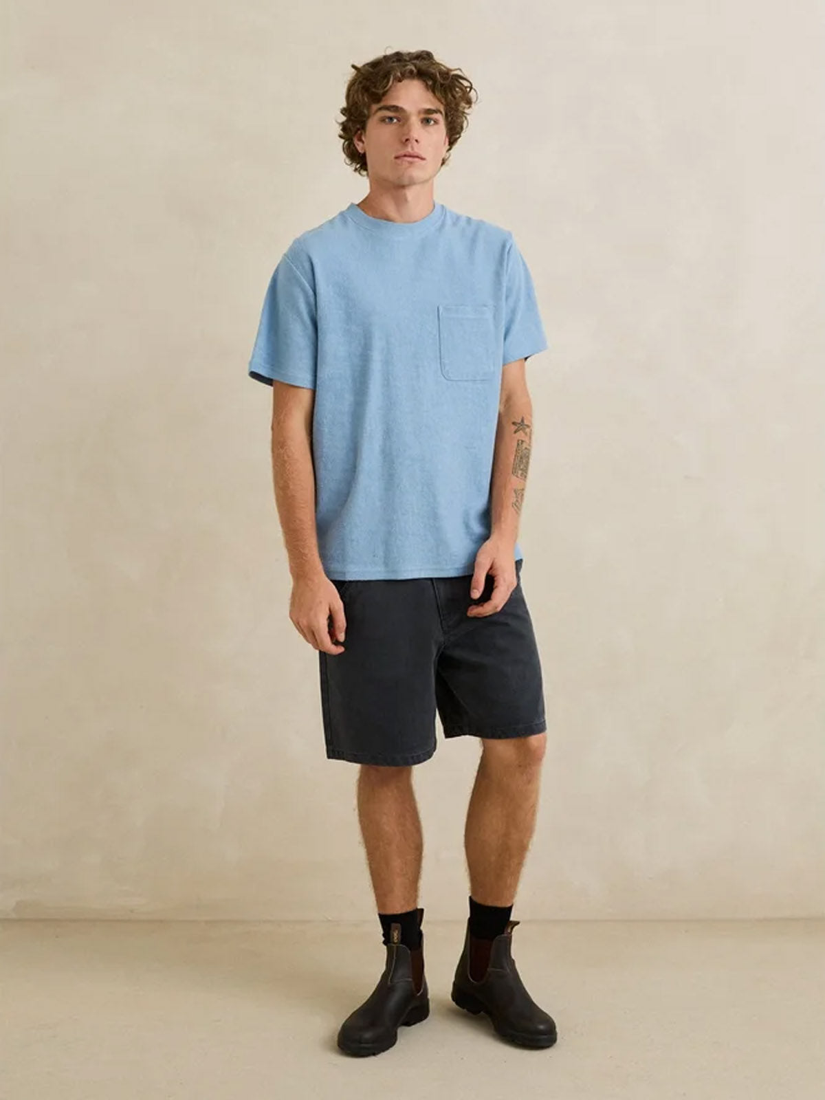 Rhythm Vintage Terry T-Shirt Slate