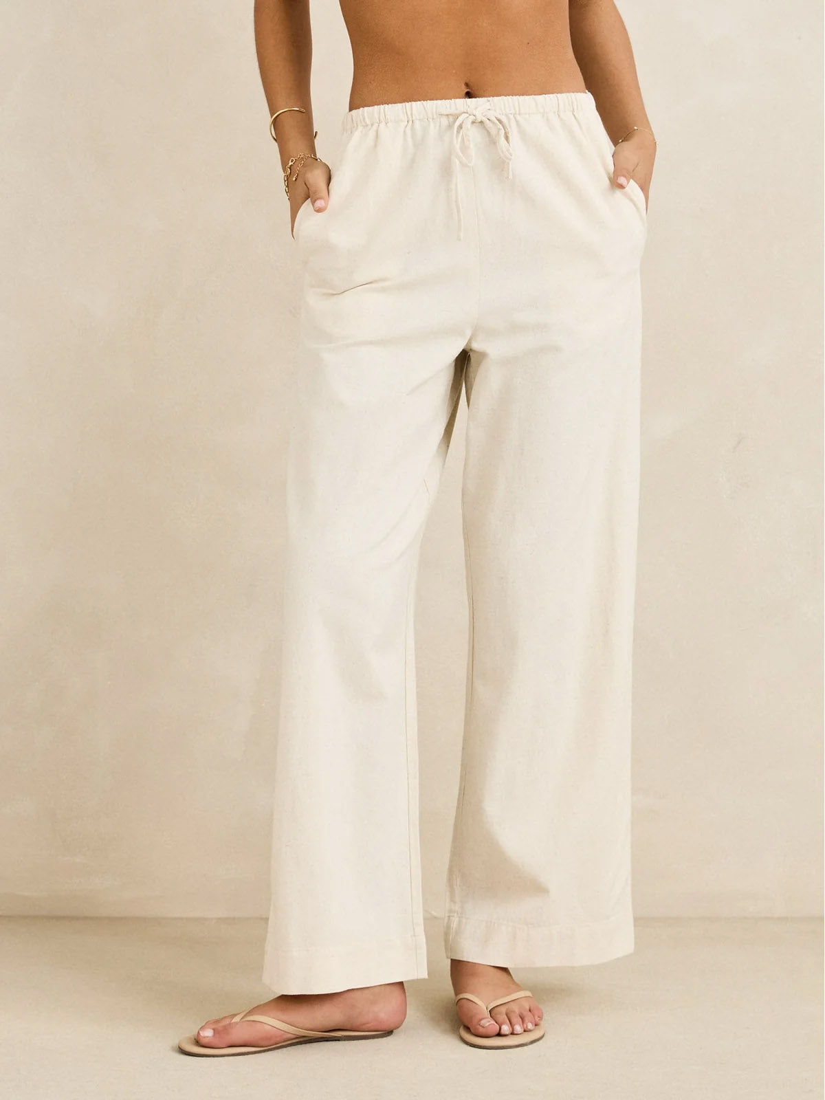 Rhythm Women's Classic Drawstring Pant Oat