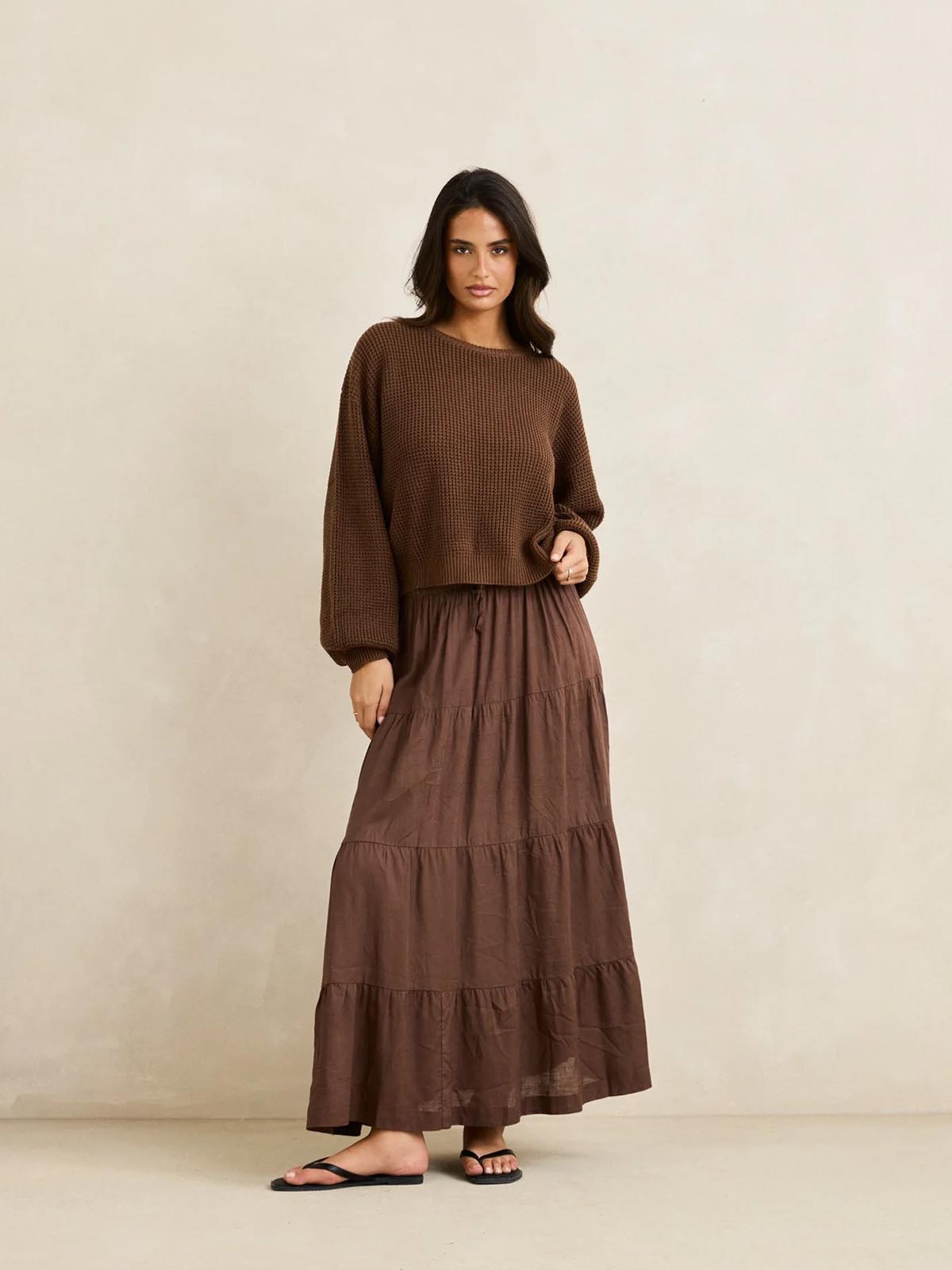 Rhythm Women's Classic Knit Jumper Chocolate