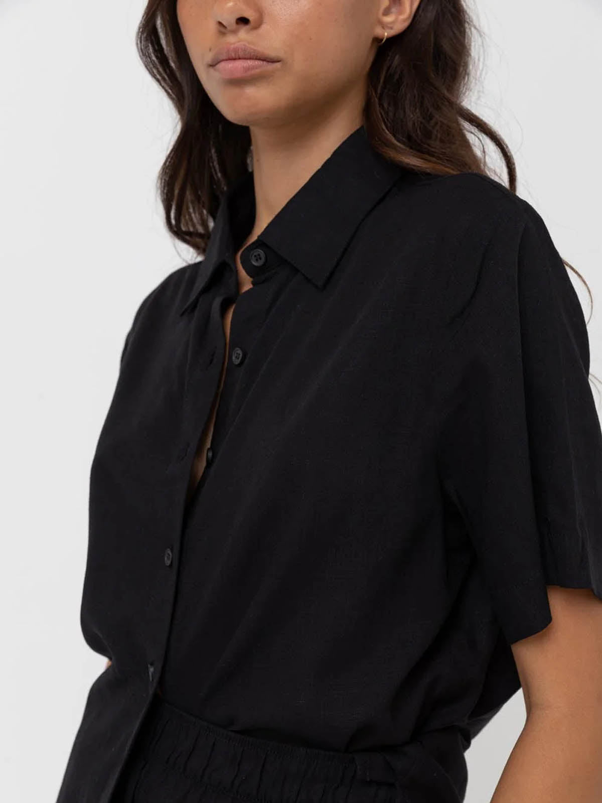 Rhythm Women's Classic Lounge Shirt Black