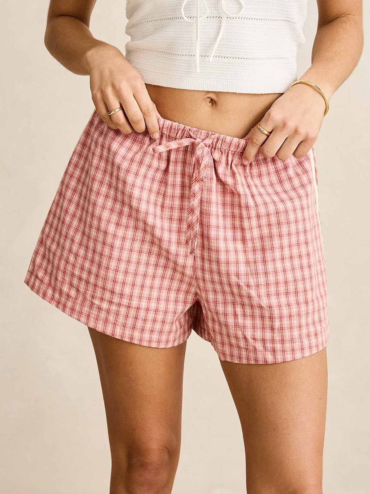 Rhythm Women's Kirra Check Short Pink