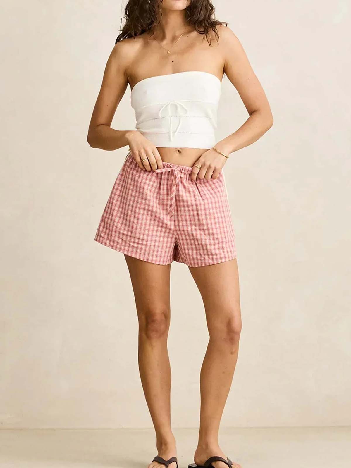 Rhythm Women's Kirra Check Short Pink