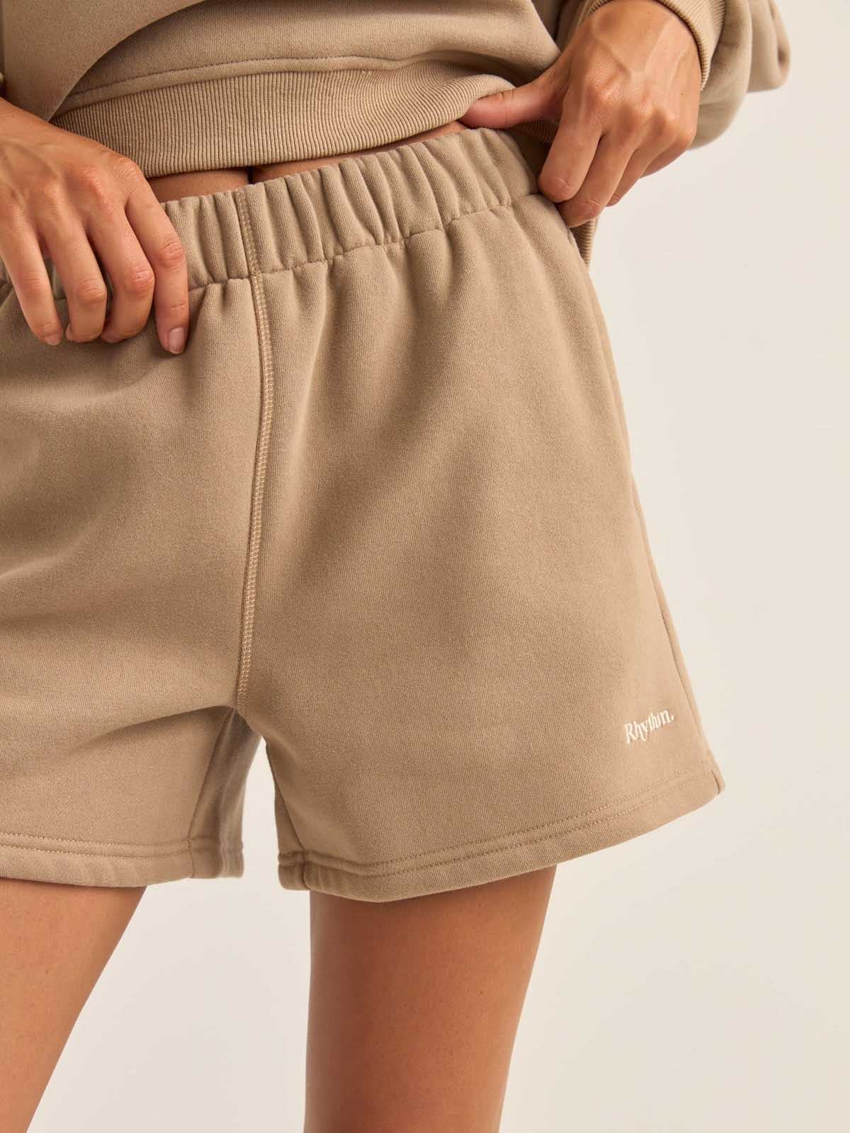 Rhythm Women's Logo Fleece Short Taupe