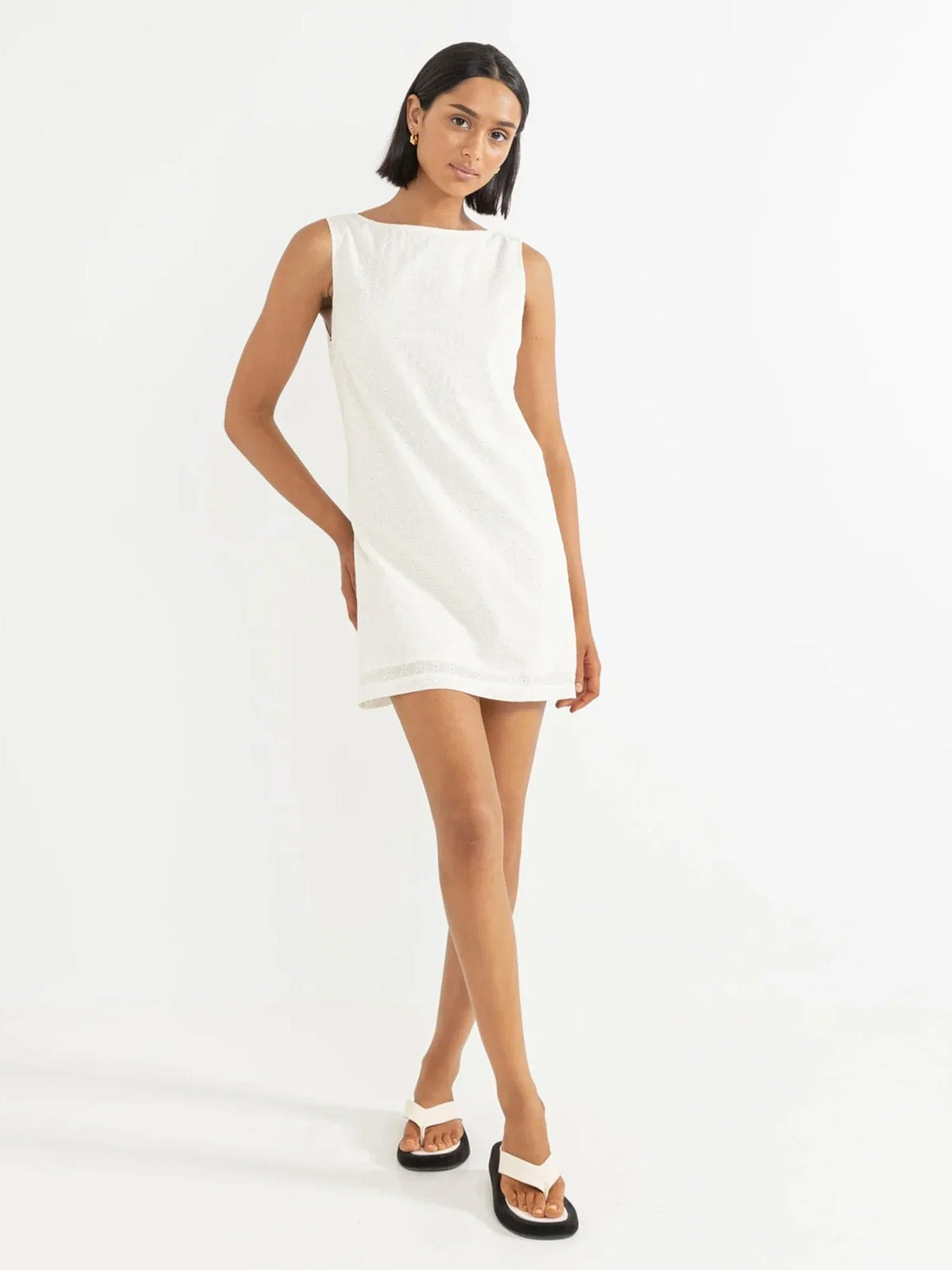 Rhythm Women's Porto Eyelet Mini Dress Natural