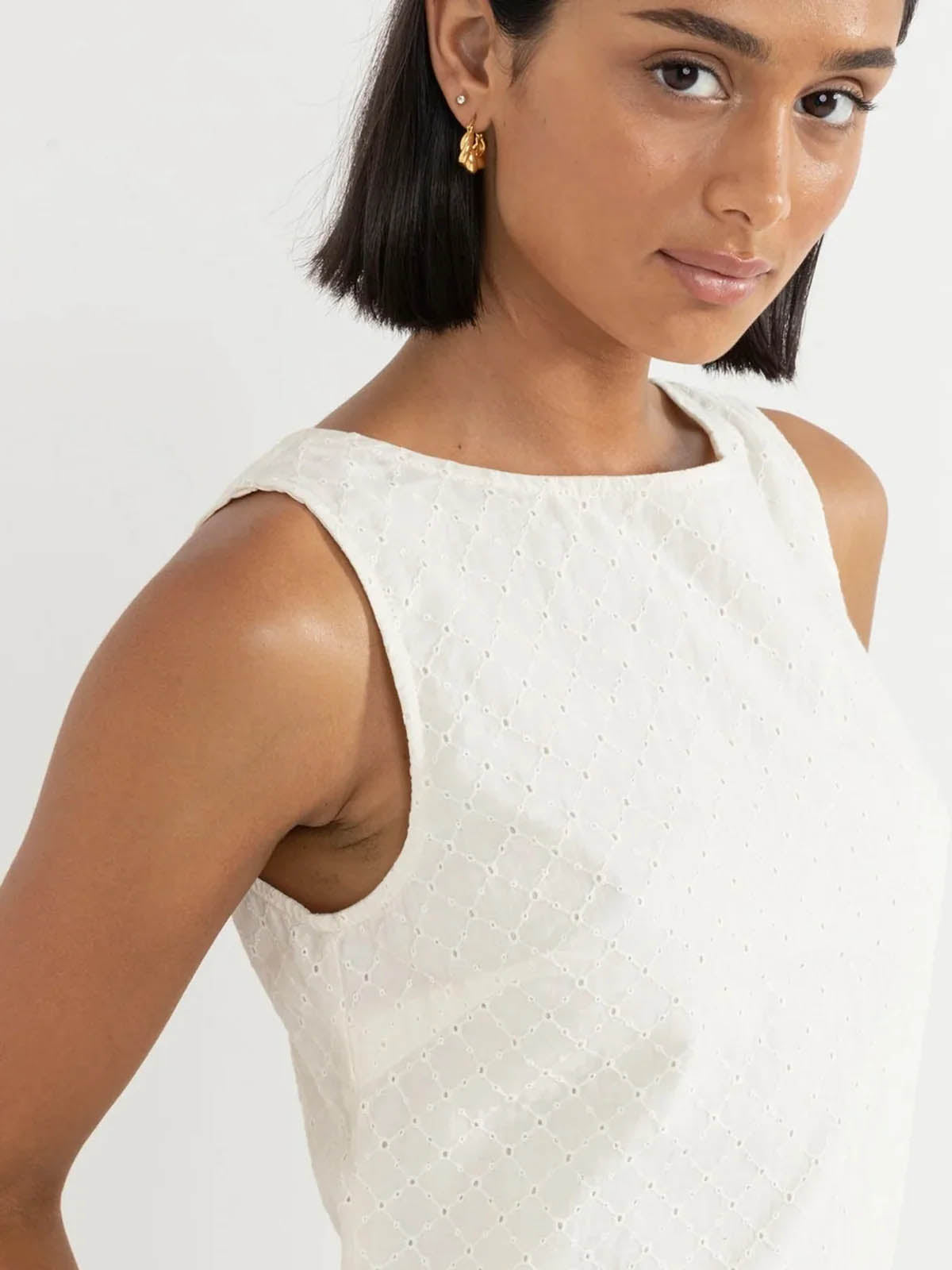 Rhythm Women's Porto Eyelet Mini Dress Natural