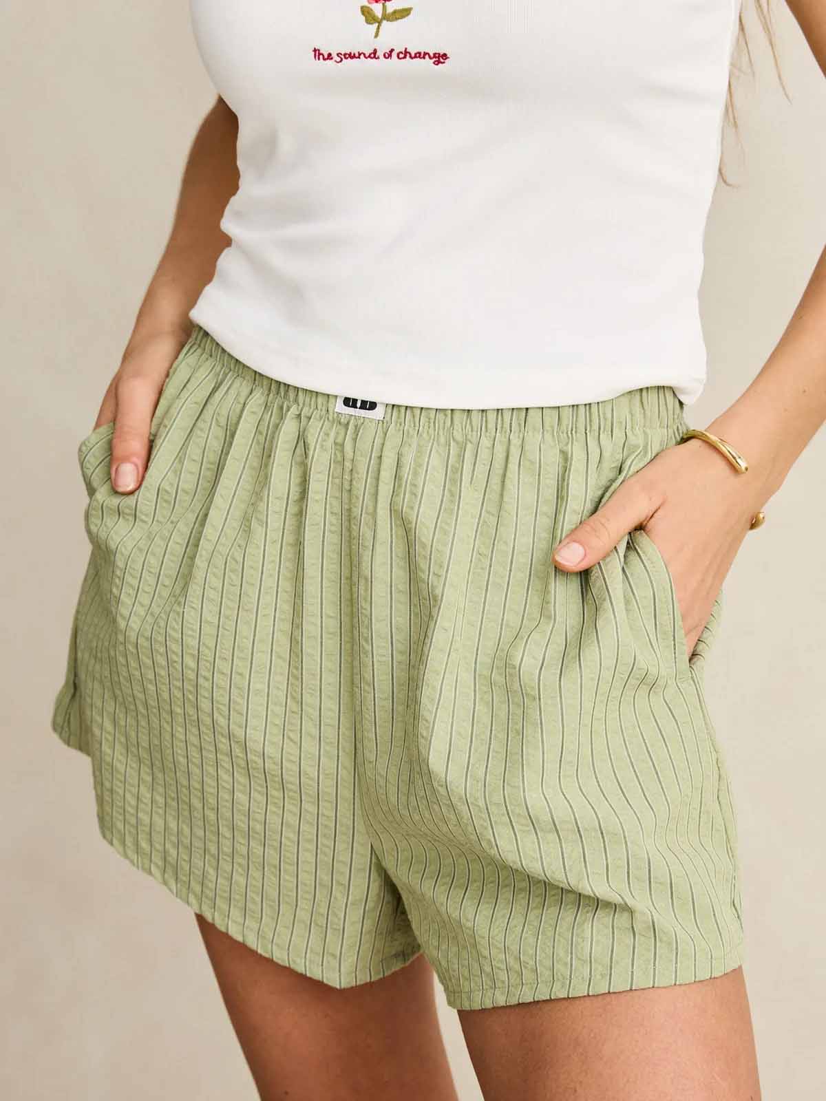 Rhythm Women's Vista Stripe Short Olive