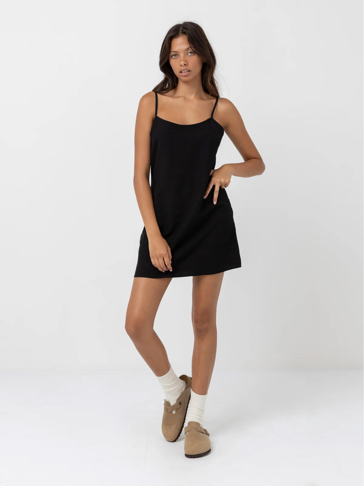Rhythm Women's Classic Slip Dress Black
