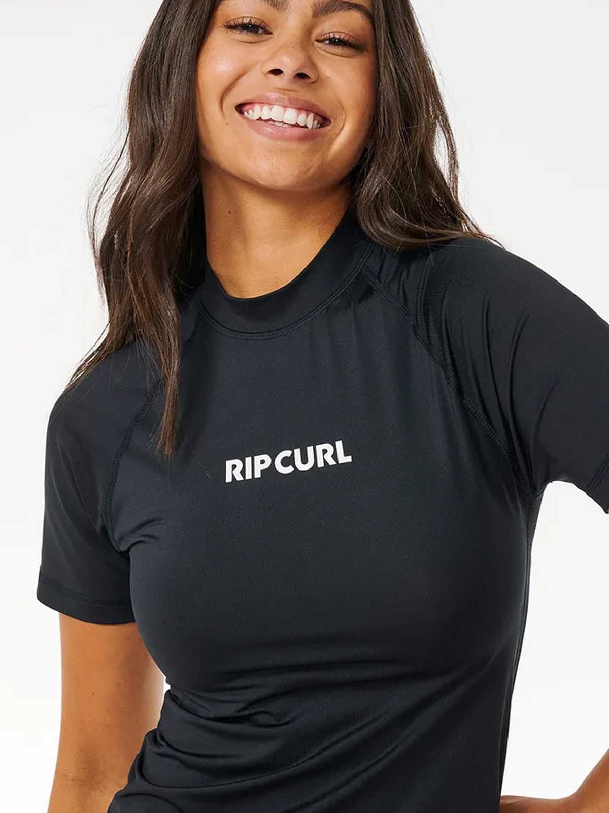 Rip Curl Womens Classic Surf SS UPF Rashguard Black
