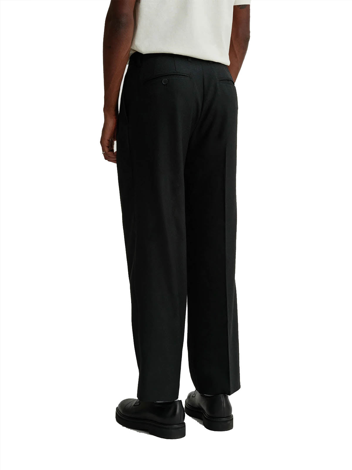 Saturdays NYC Wool Saxony 2Tuck Slacks Black